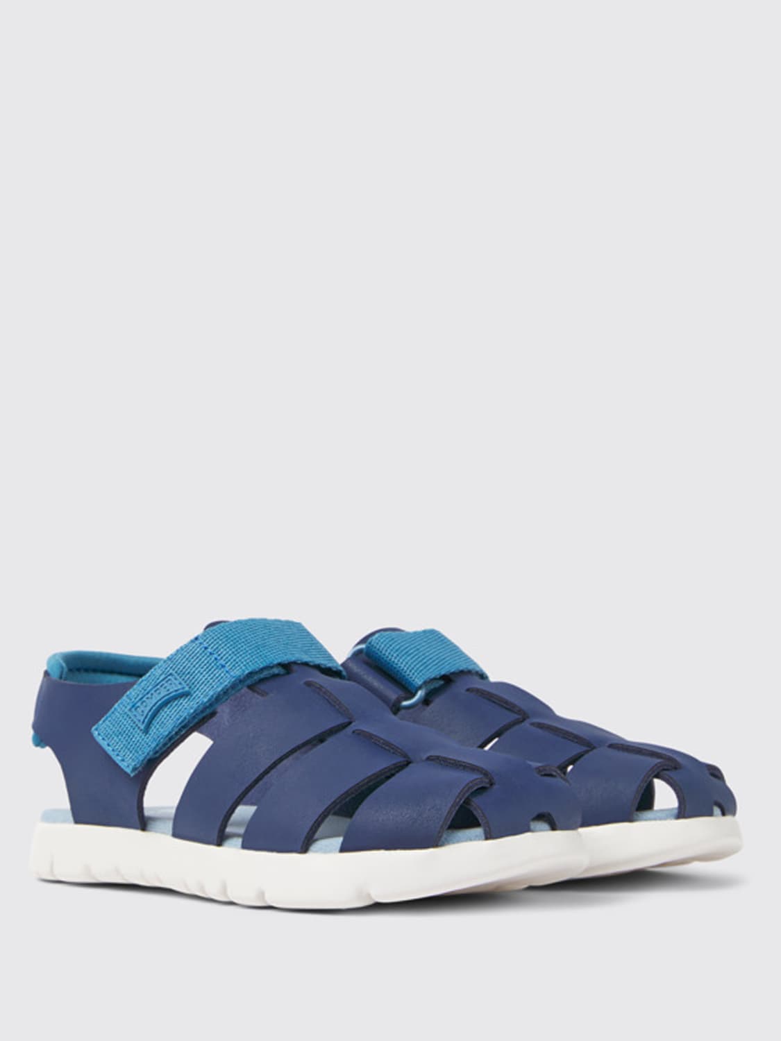 CAMPER SHOES: Camper Oruga sandals in leather, Blue - Img 2