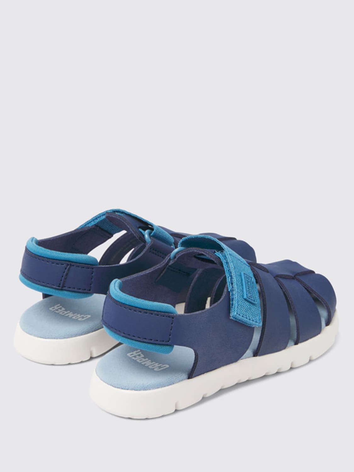 CAMPER SHOES: Camper Oruga sandals in leather, Blue - Img 3