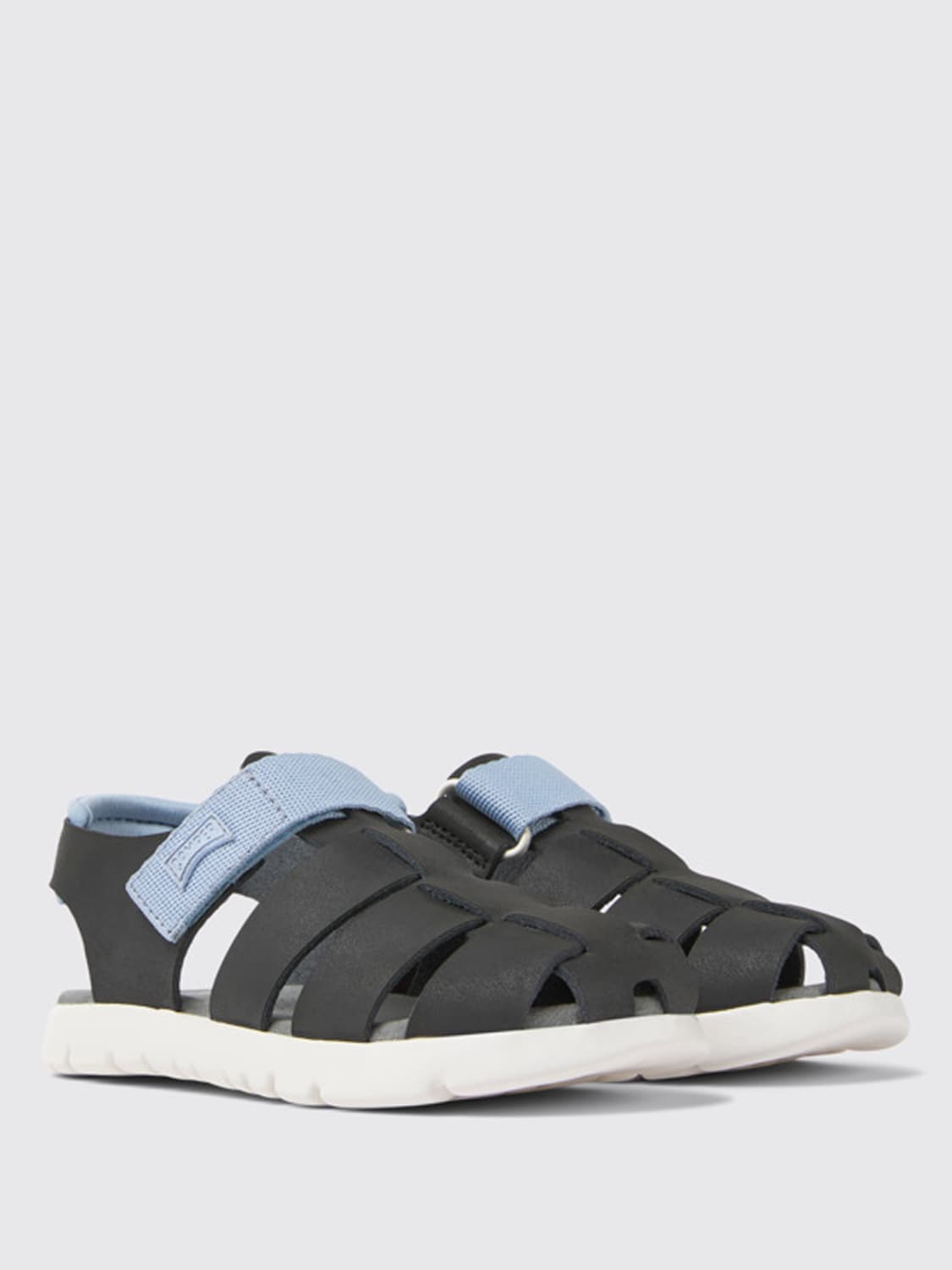 CAMPER SHOES: Camper Oruga sandals in leather, Black - Img 2