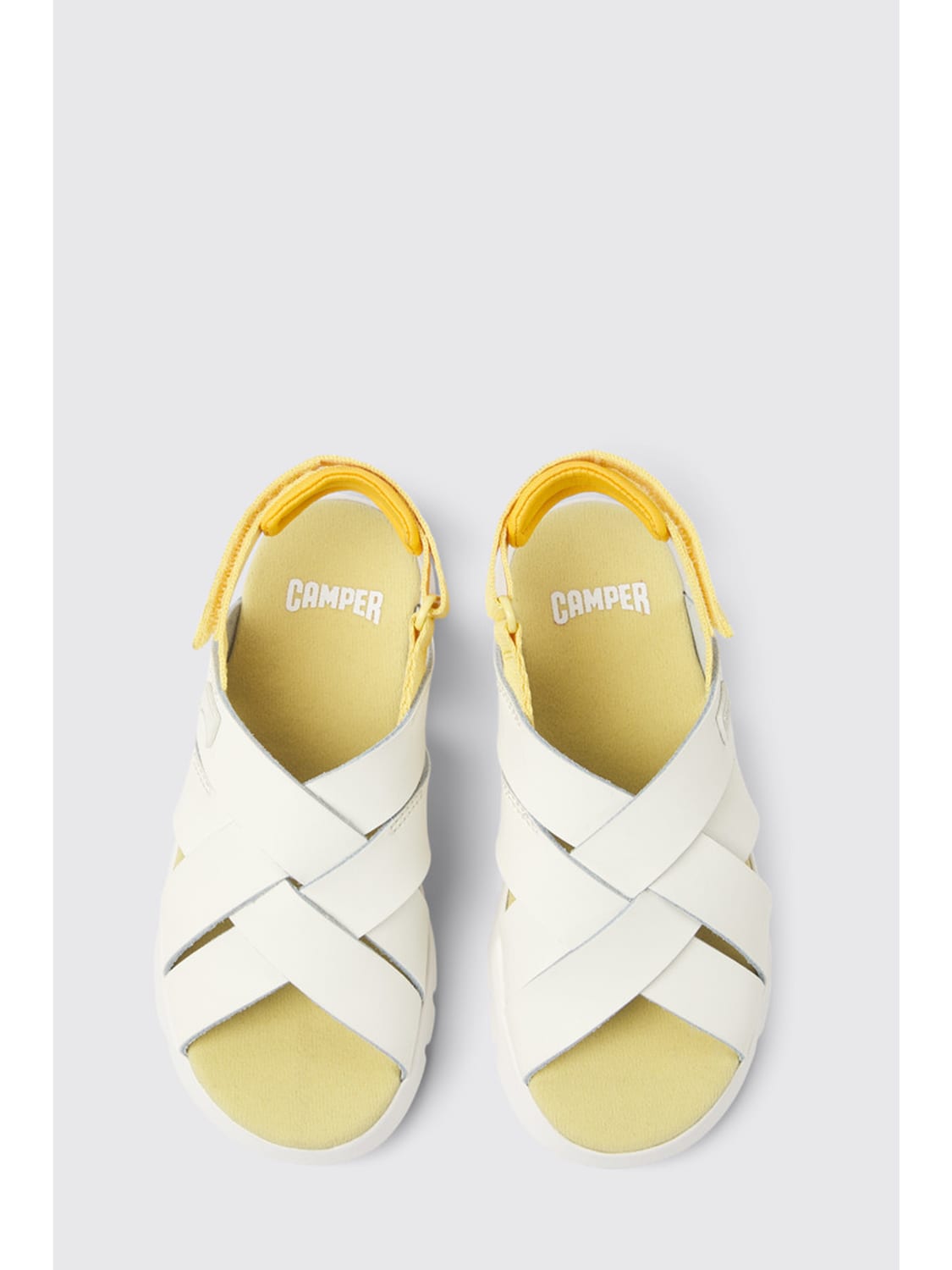 CAMPER SHOES: Camper Oruga sandals in leather, White - Img 4