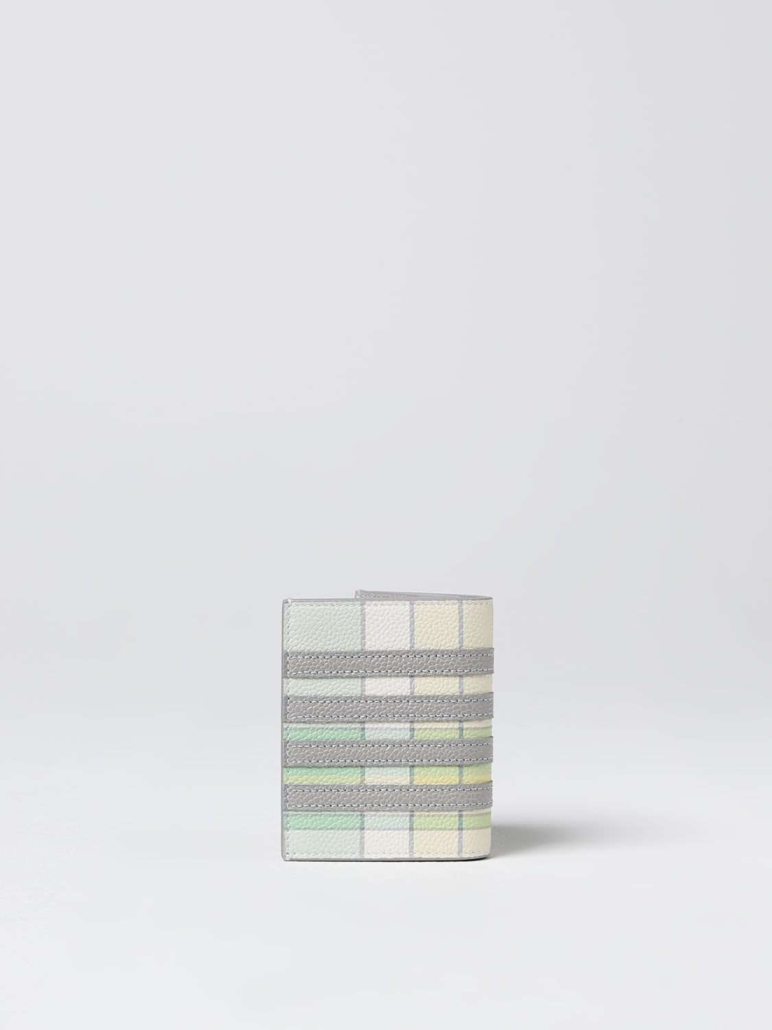 THOM BROWNE WALLET: Thom Browne wallet in grained leather, Green - Img 3