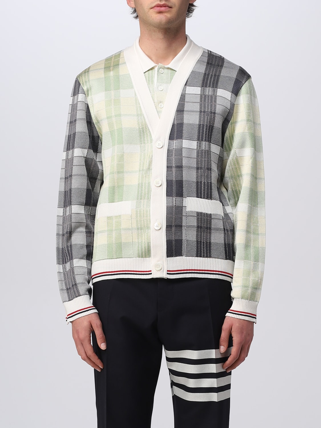 THOM BROWNE CARDIGAN: Cardigan uomo Thom Browne, Rosso - Img 1