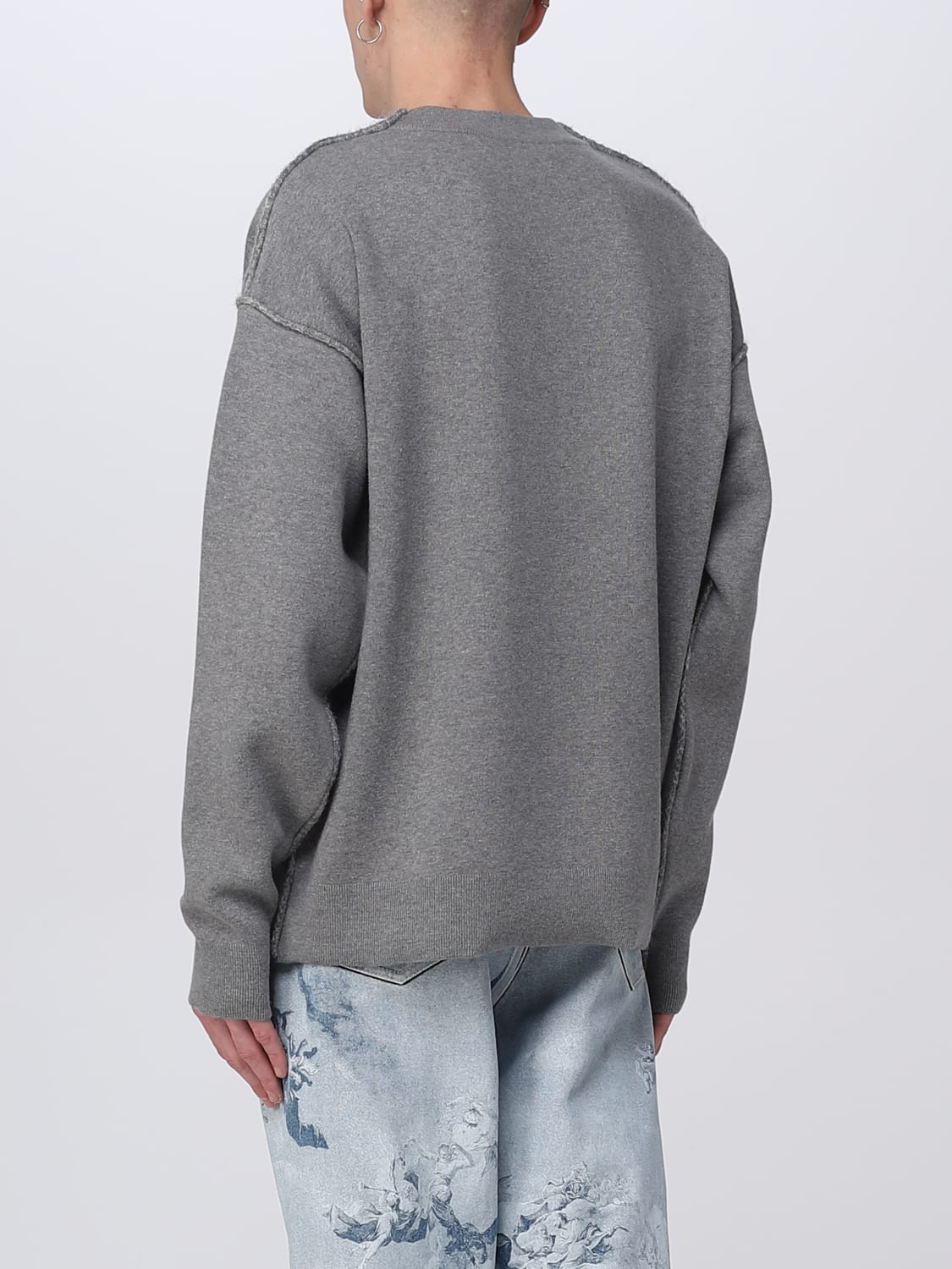 OFF-WHITE SWEATSHIRT: Off-white sweatshirt in cotton and viscose, Grey - Img 3