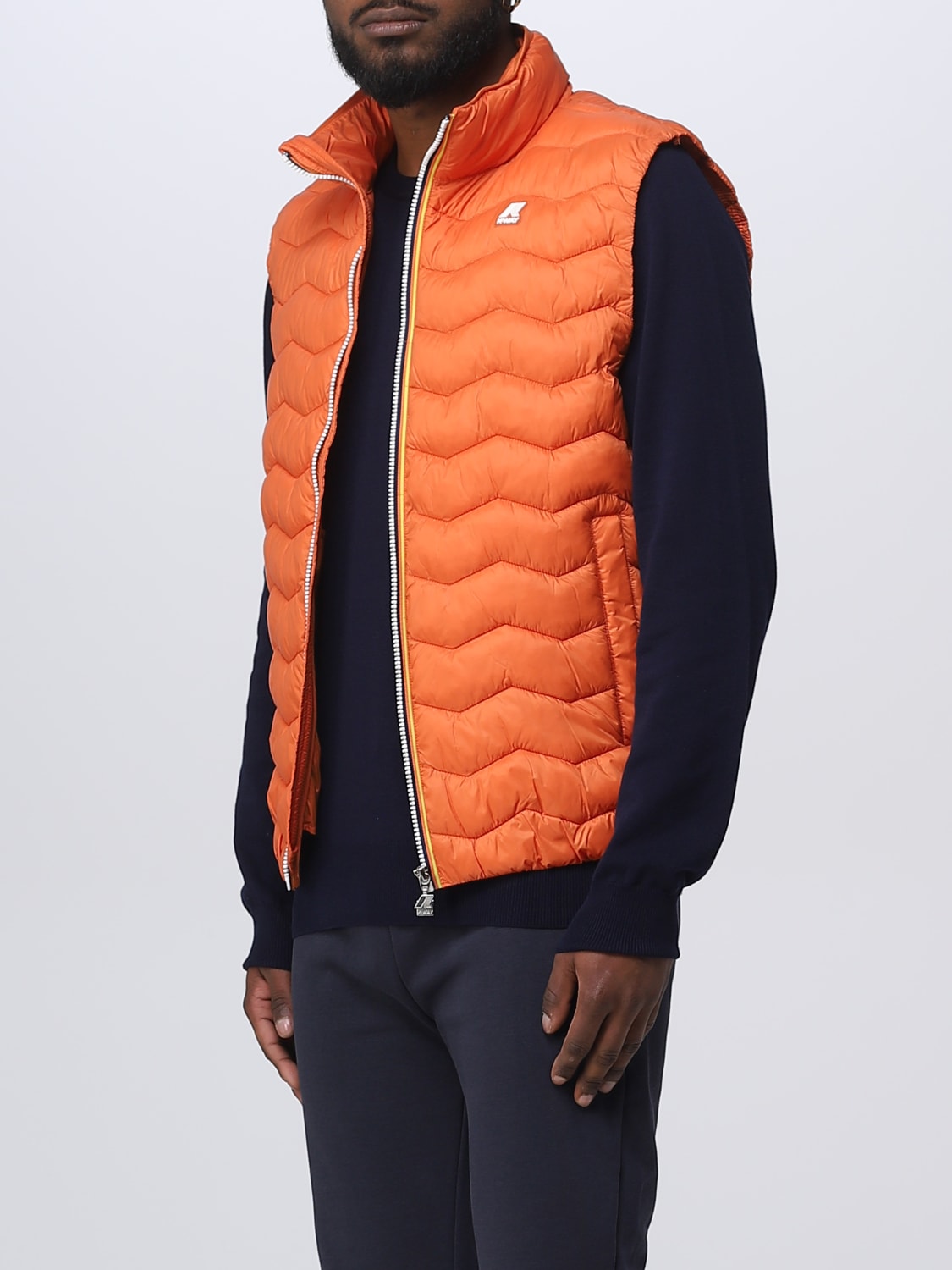 K-WAY SUIT VEST: Coat men K-way, Orange - Img 3