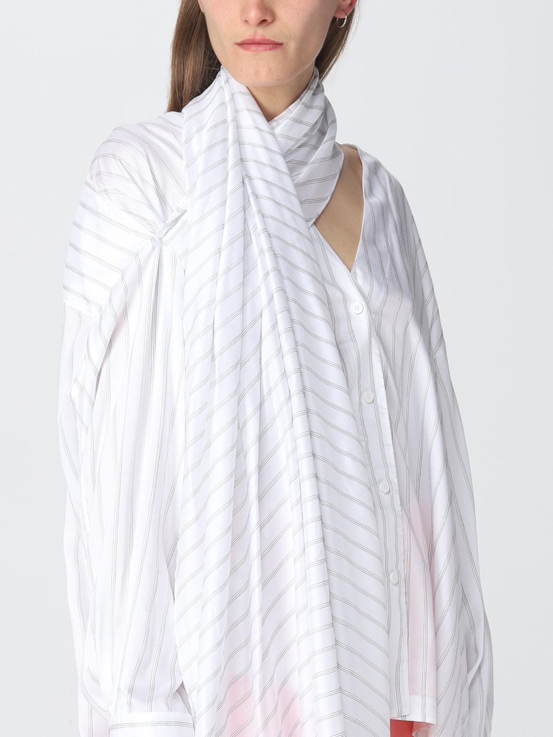 THE ATTICO SHIRT: The Attico shirt in viscose blend, White - Img 5