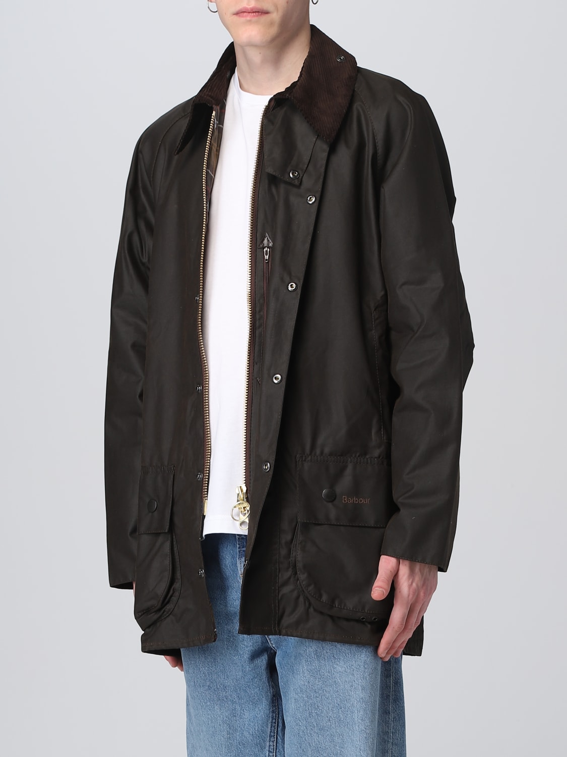 BARBOUR GIACCA: Giacca Barbour in misto cotone cerato, Oliva - Img 3