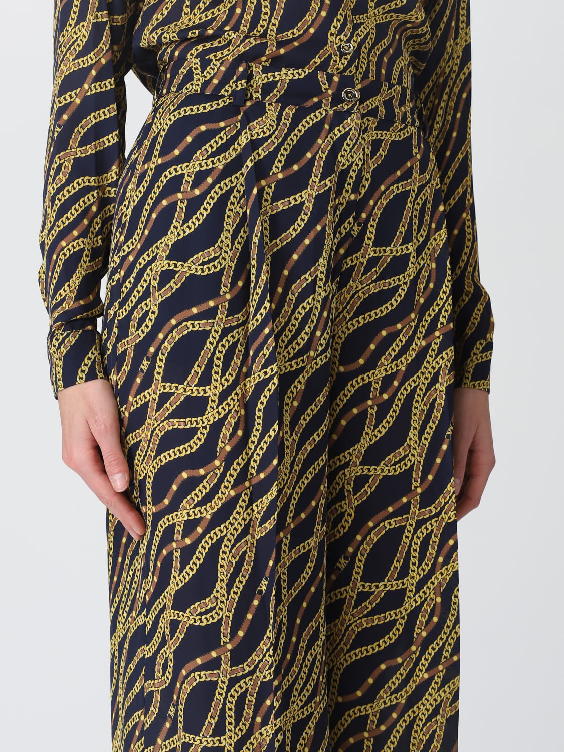 Michael Michael Kors Outlet Michael Kors pants in silk and viscose blend georgette Blue Michael Michael Kors pants MS330HP8EE online at GIGLIO.COM