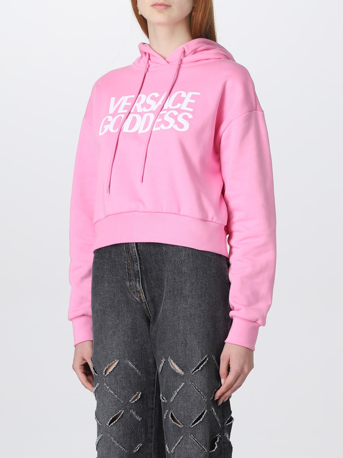 VERSACE SWEATSHIRT: Versace cotton sweatshirt, Pink - Img 4