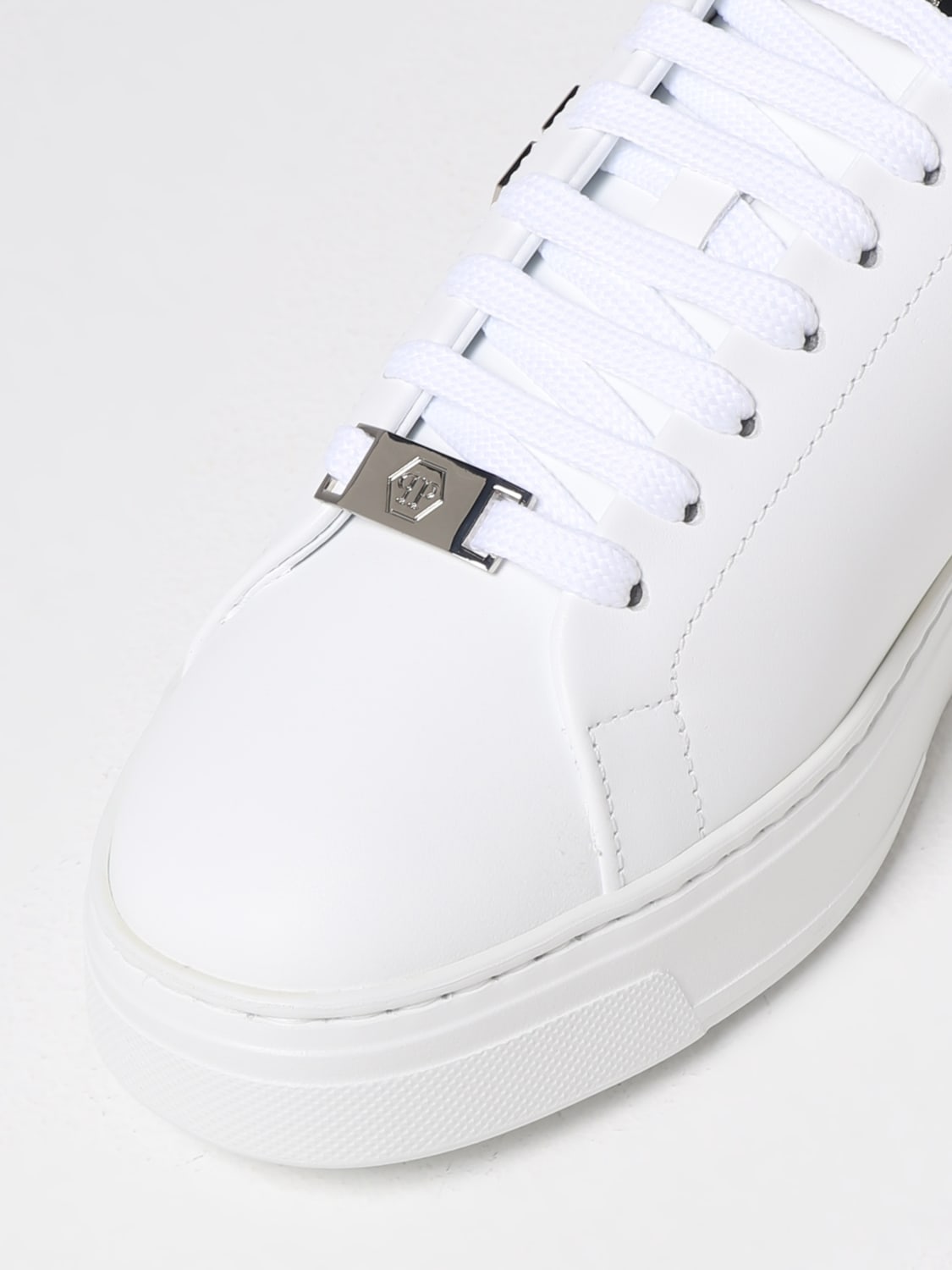 PHILIPP PLEIN SNEAKERS: Sneakers Hexagon Philipp Plein in pelle, Bianco - Img 4