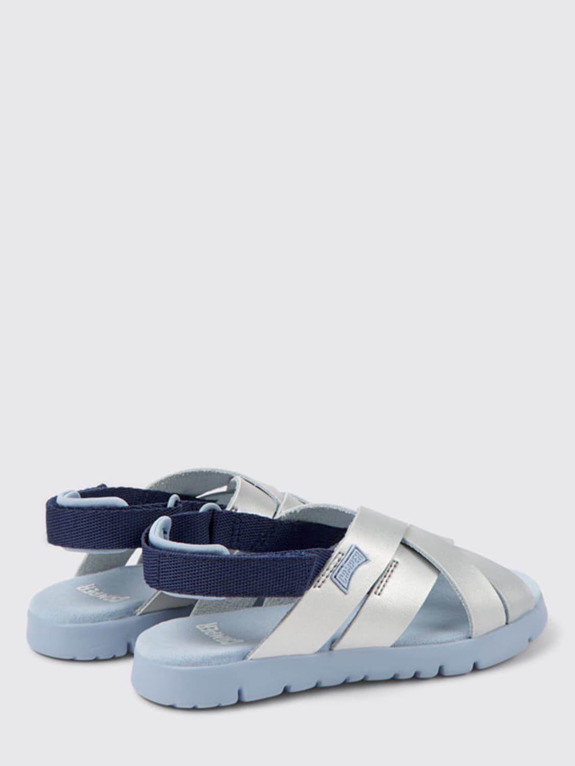 CAMPER SHOES: Camper Oruga sandals in leather and recycled polyester, Grey - Img 4