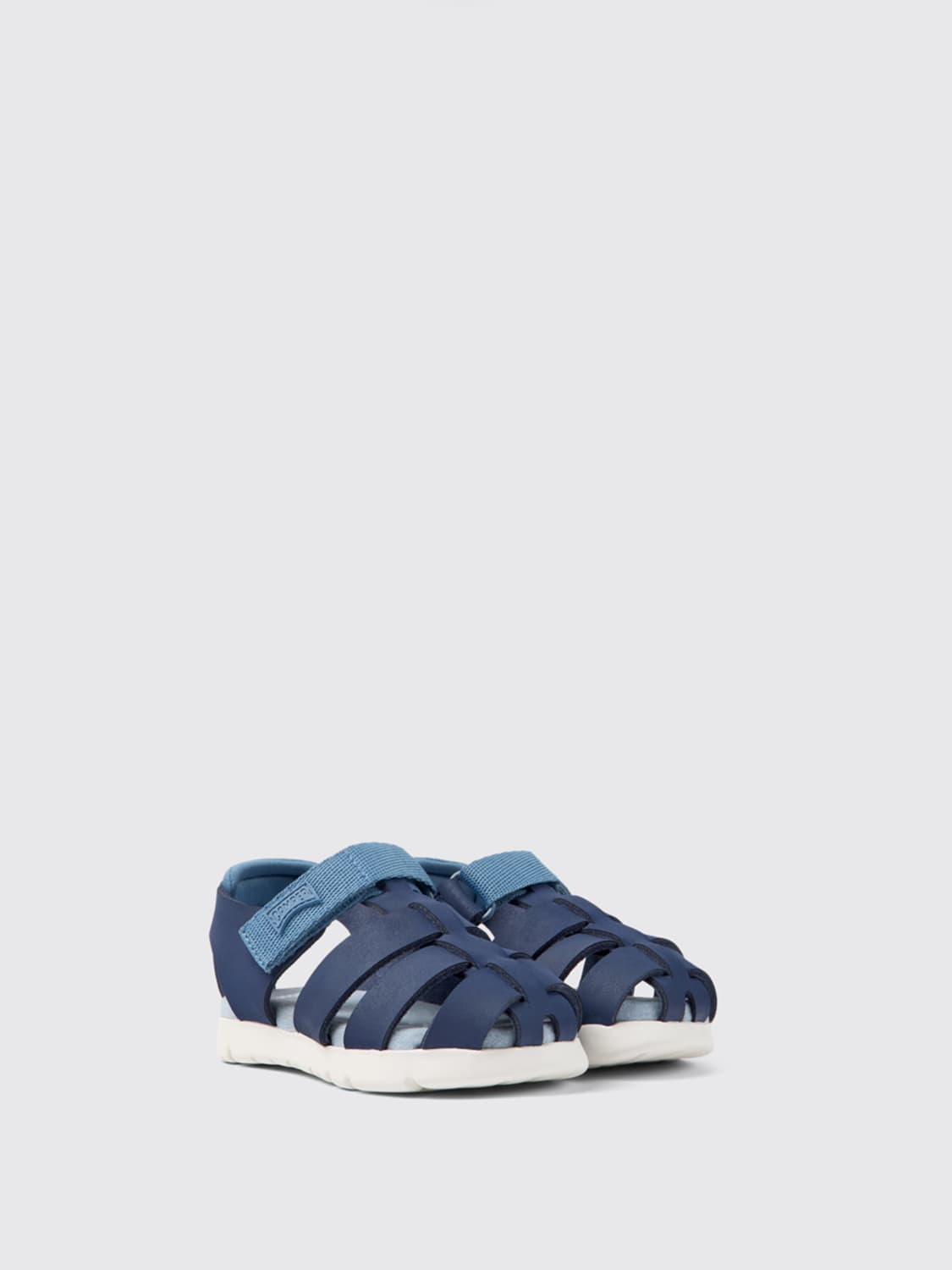 CAMPER SHOES: Camper Oruga sandals in leather and recycled polyester, Blue - Img 2