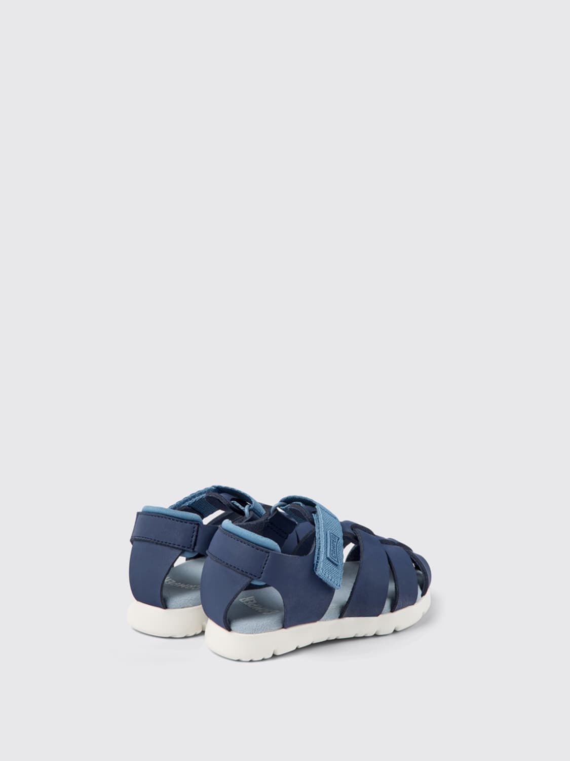 CAMPER SHOES: Camper Oruga sandals in leather and recycled polyester, Blue - Img 4