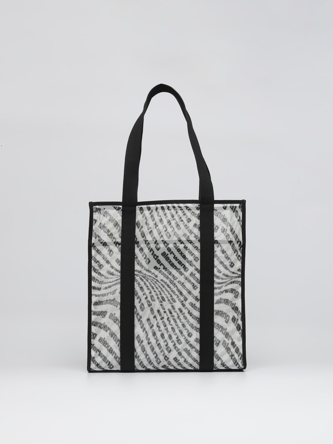 ALEXANDER WANG: The Freeze bag in mesh nylon with all over logo - White ...