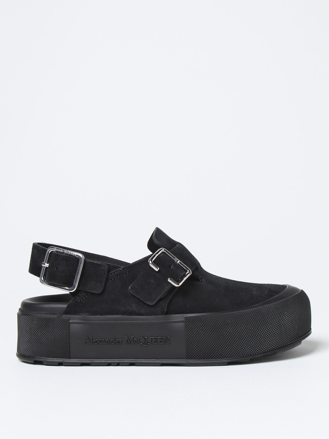 ★alexander mcqueen★ Mount Slick Sandals Black 735803WHXK51 Alexander McQueen - Mount Slick suede sandals Alexander McQueen
