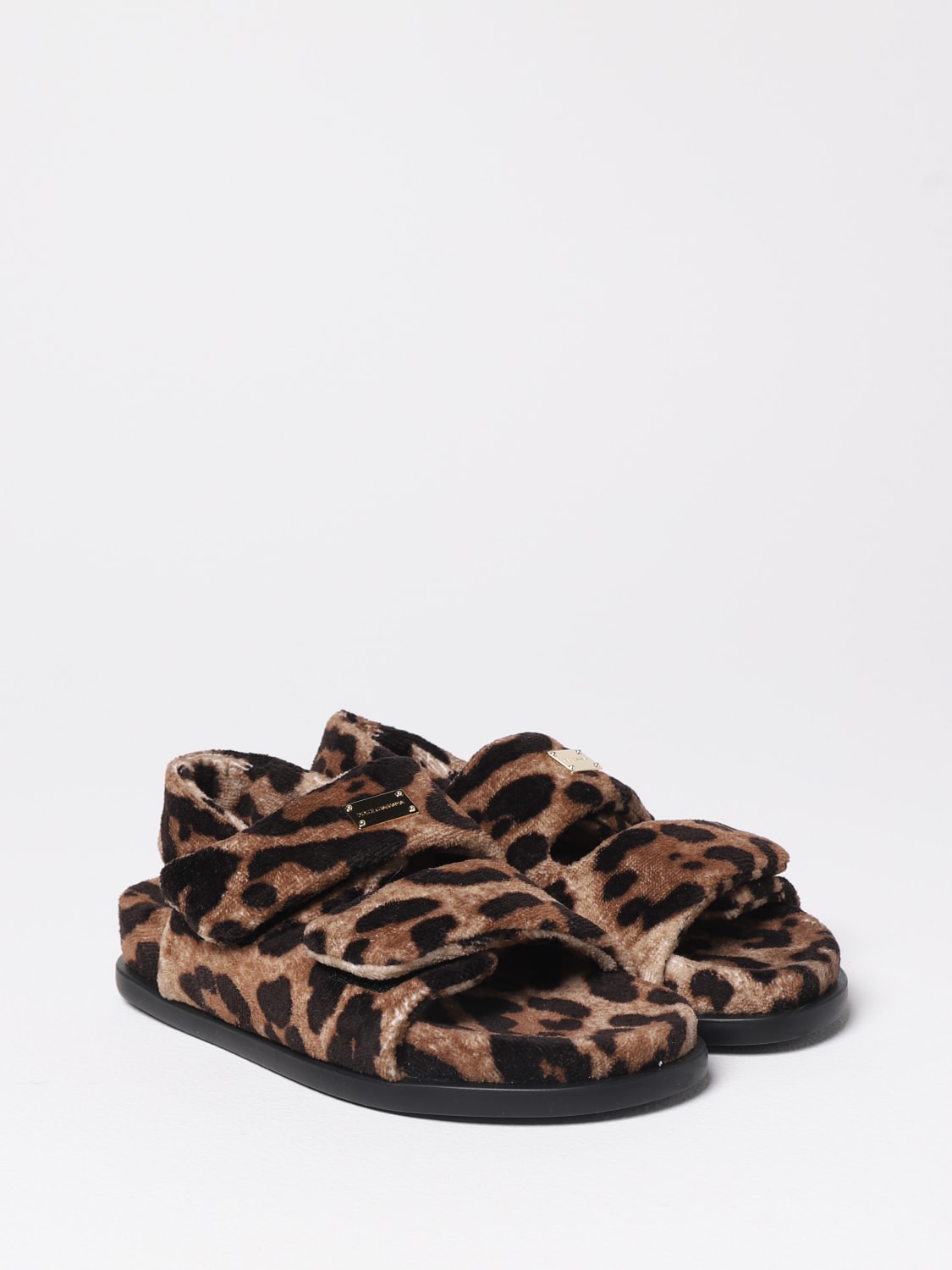 DOLCE & GABBANA SCARPE: Sandalo Flash Dolce & Gabbana in spugna stampa animalier, Fantasia - Img 2