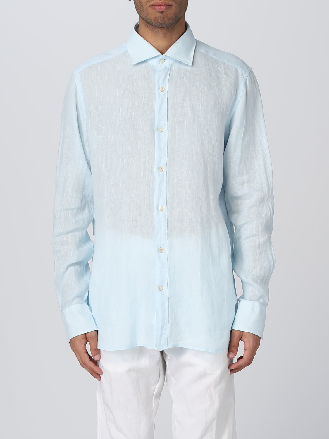 TINTORIA MATTEI CAMISA: Camisa hombre Tintoria Mattei, Turquesa - Img 1