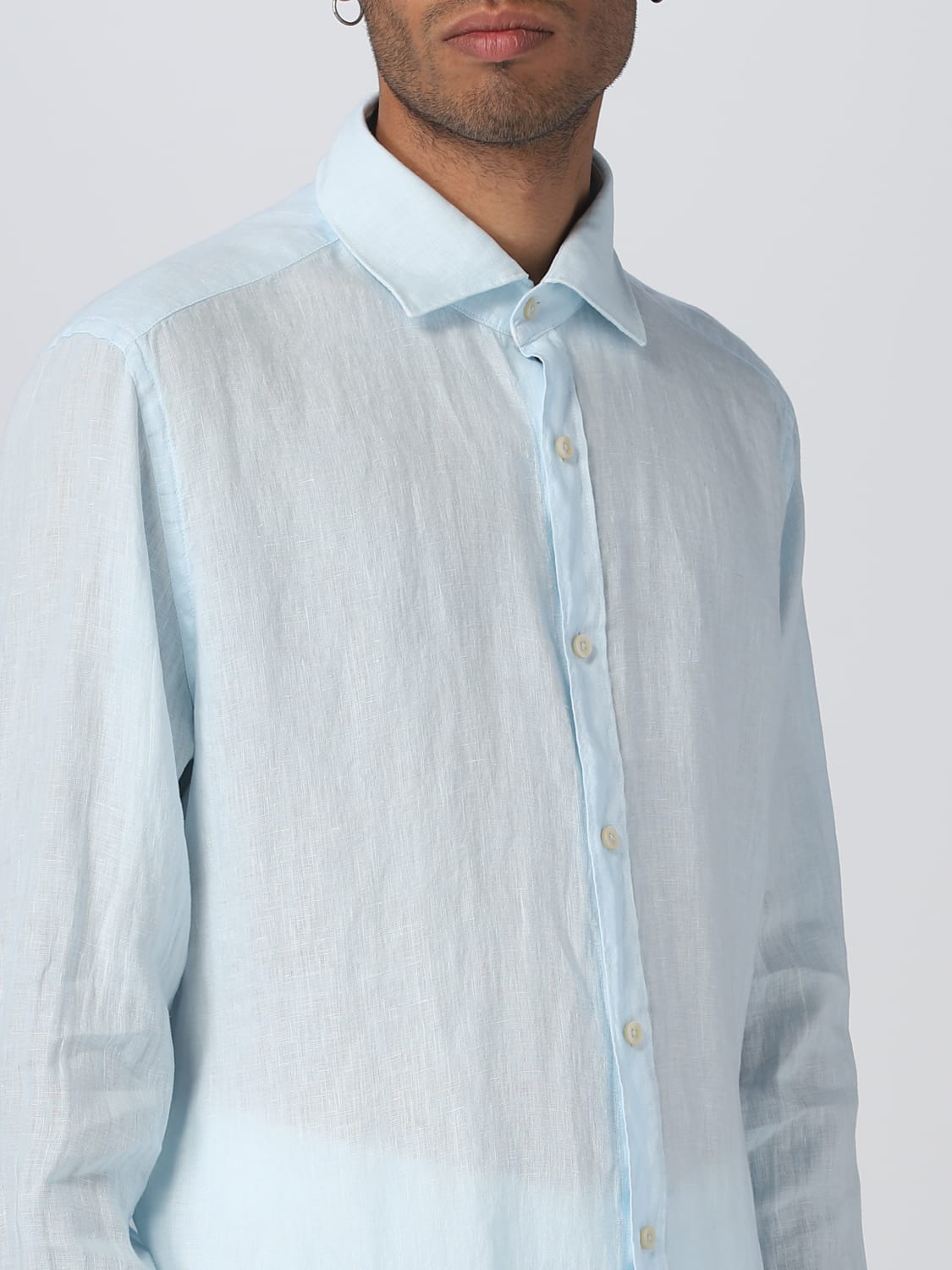 TINTORIA MATTEI CAMISA: Camisa hombre Tintoria Mattei, Turquesa - Img 3