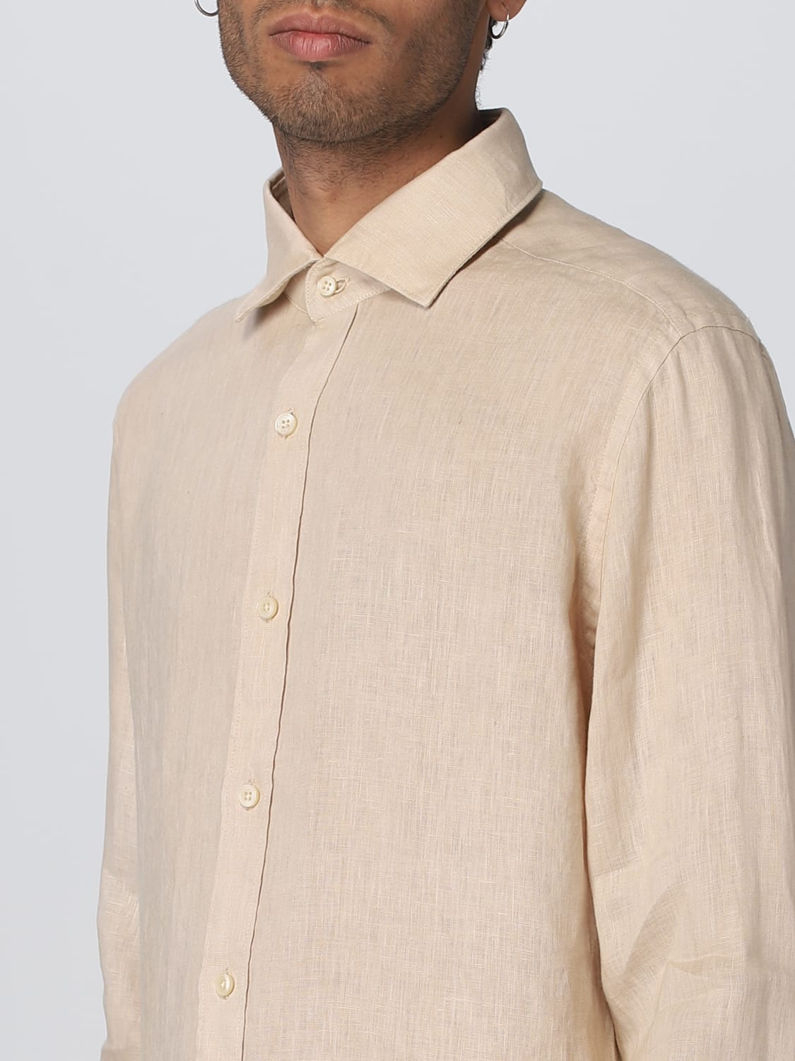 TINTORIA MATTEI HEMD: Hemd herren Tintoria Mattei, Sand - Img 3