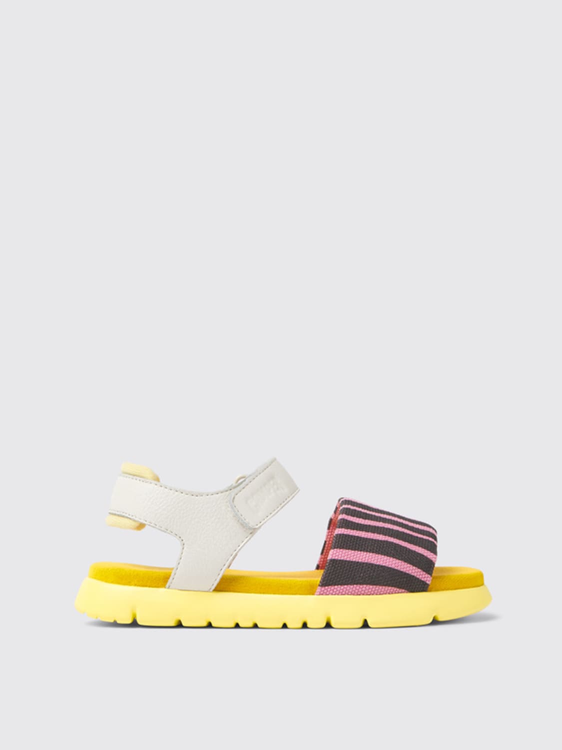 CAMPER SHOES: Camper Oruga sandals in fabric and leather, Multicolor - Img 1