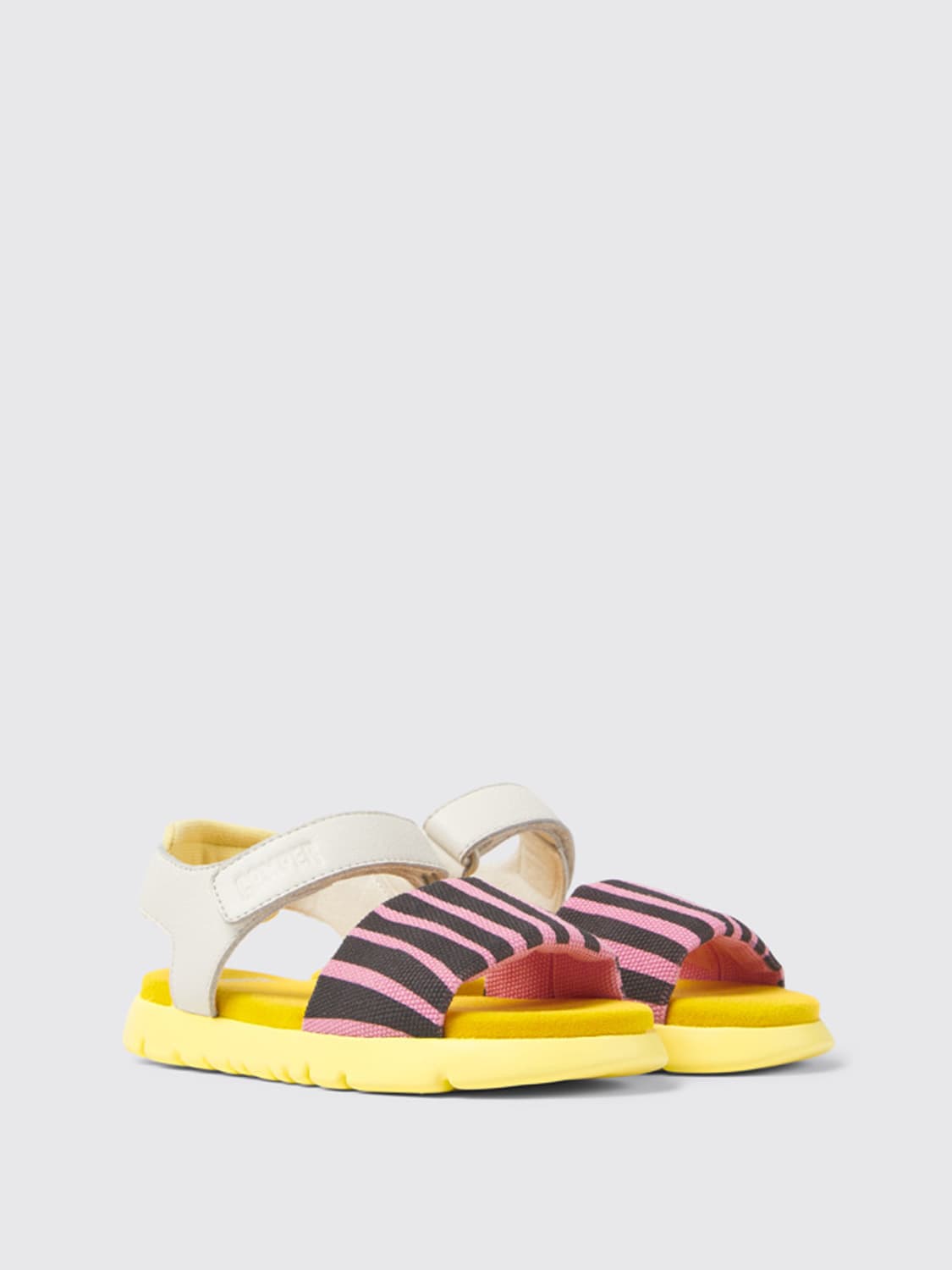 CAMPER SHOES: Camper Oruga sandals in fabric and leather, Multicolor - Img 2