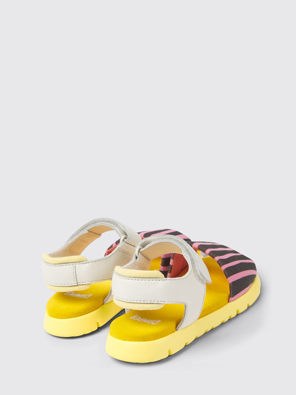 CAMPER SHOES: Camper Oruga sandals in fabric and leather, Multicolor - Img 4