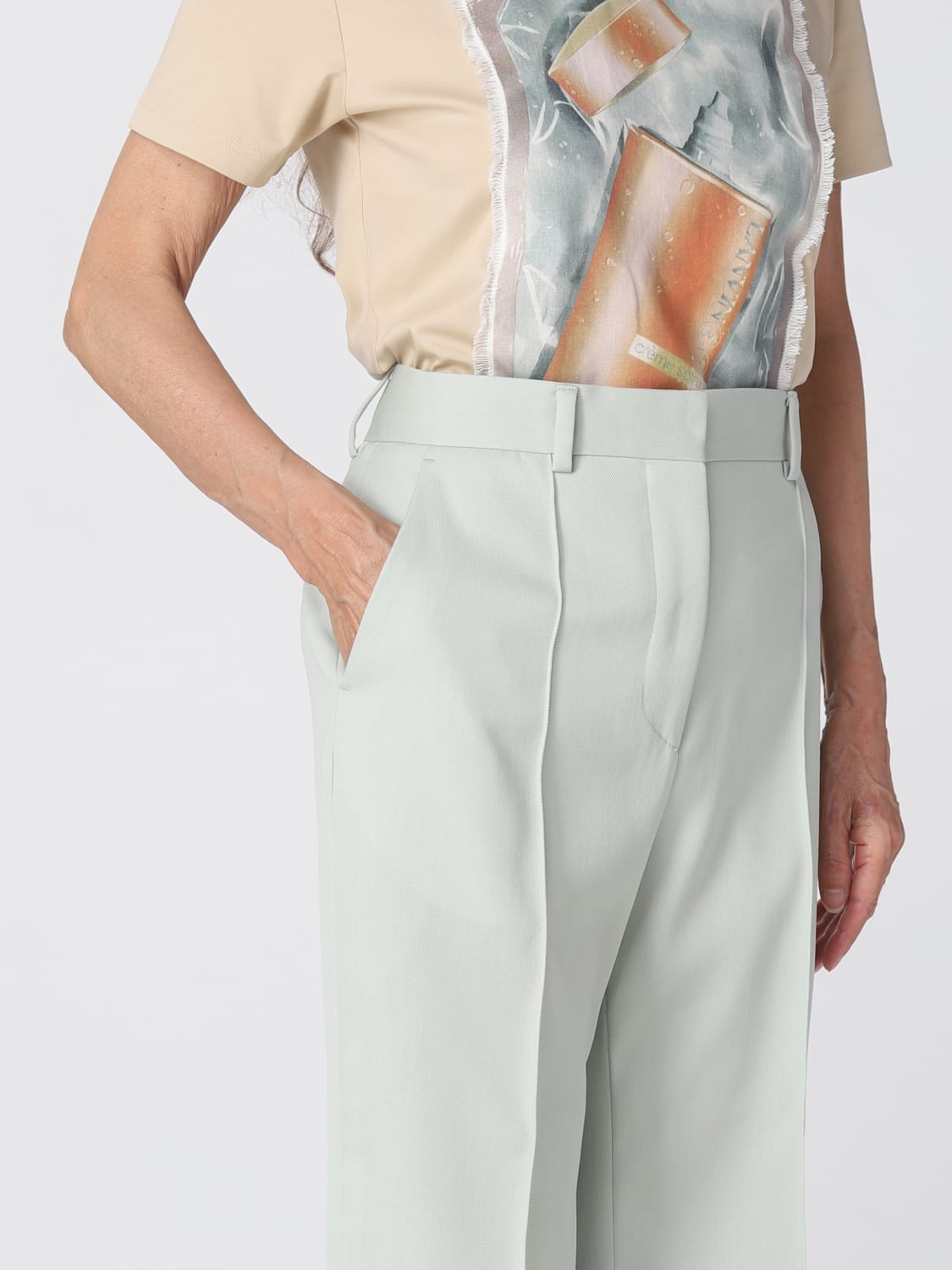 パンツ LANVIN Woman Pants Sage RWTR00144885P23 01 Lanvin Outlet: Pants woman - Sage | Lanvin pants