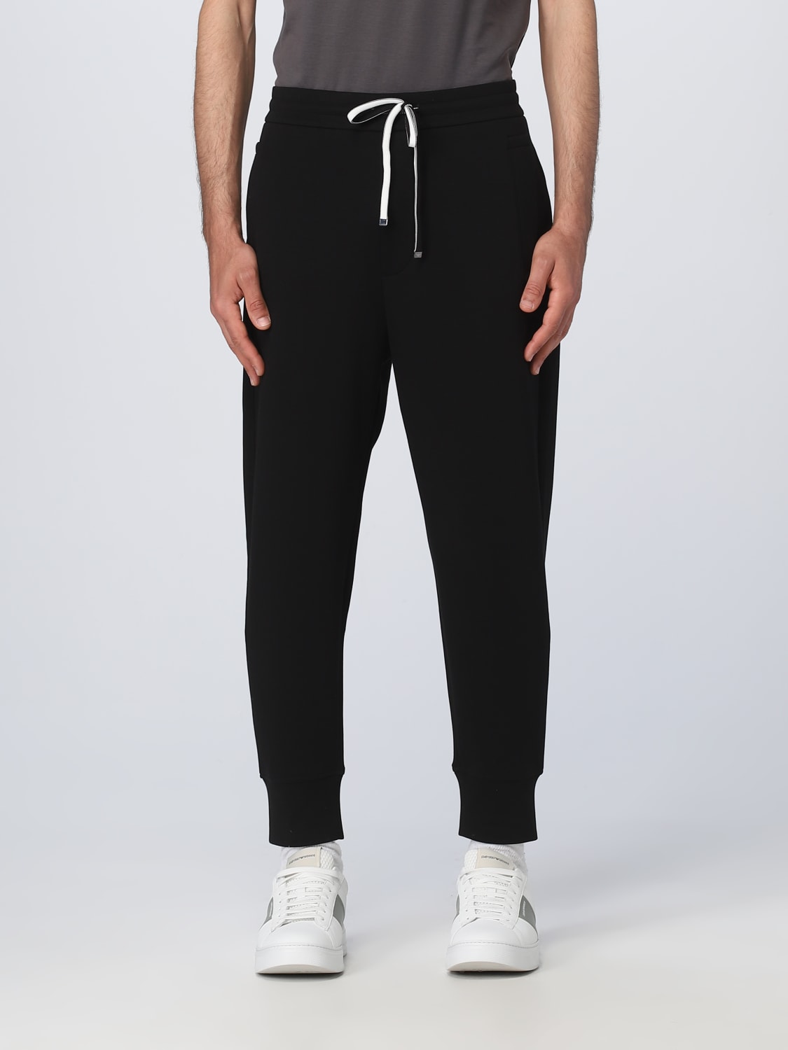 Emporio Armani Outlet pants in cotton blend Black Emporio Armani pants 8N1P921JHSZ online at GIGLIO.COM