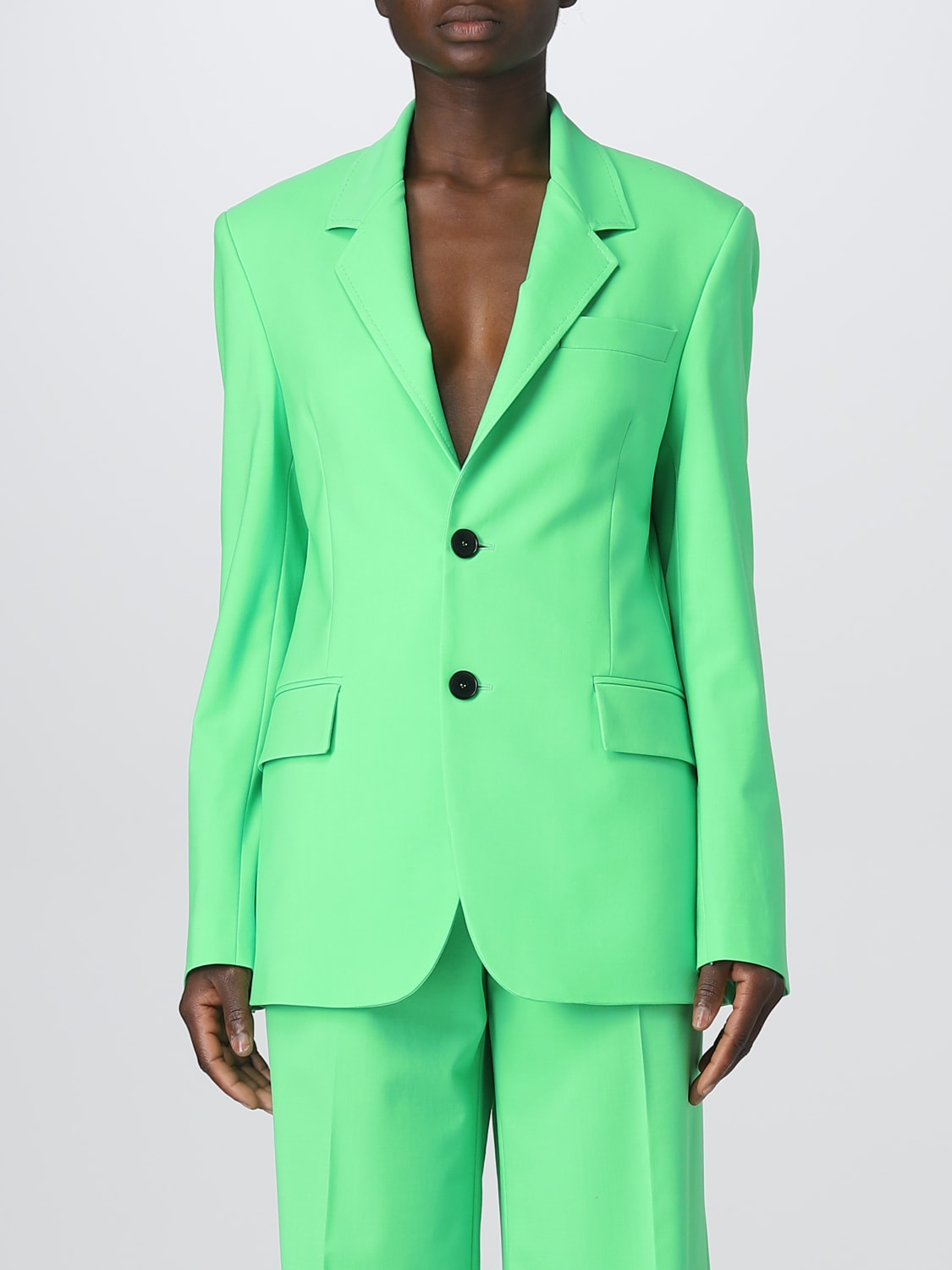 MSGM BLAZER: MSGM blazer in stretch wool, Green - Img 1