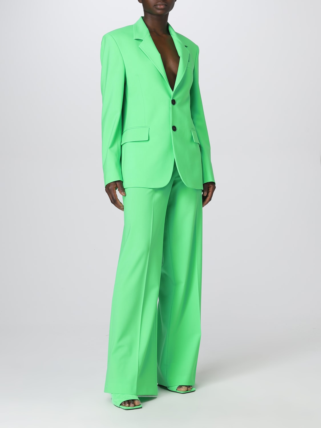 MSGM BLAZER: MSGM blazer in stretch wool, Green - Img 2