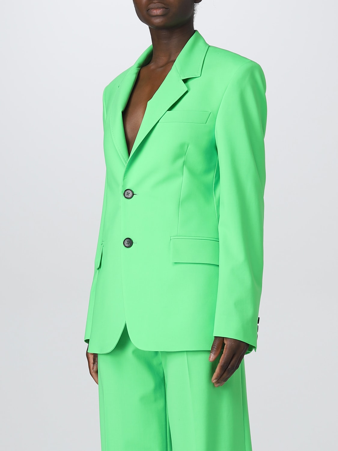 MSGM BLAZER: MSGM blazer in stretch wool, Green - Img 4