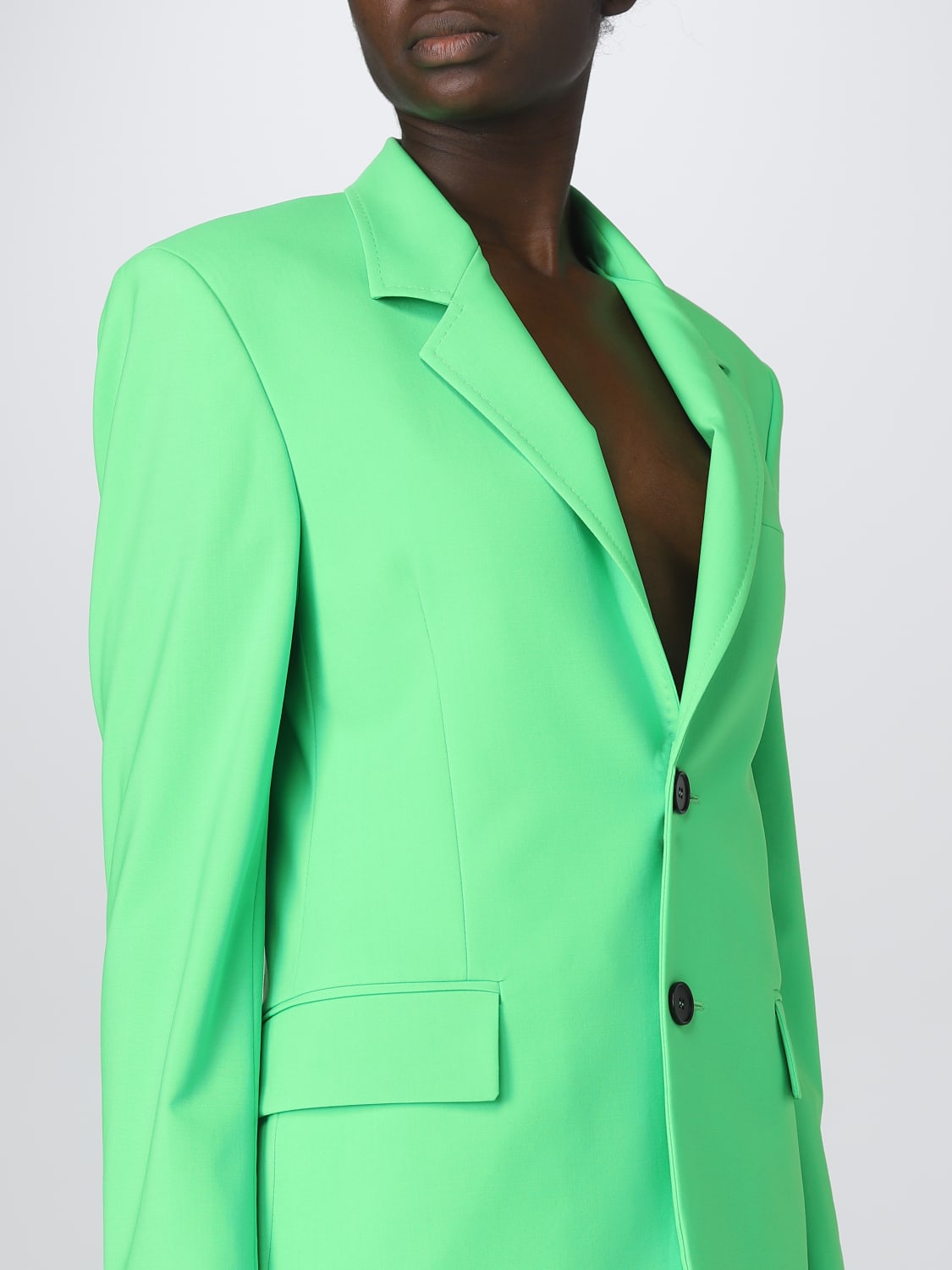 MSGM BLAZER: MSGM blazer in stretch wool, Green - Img 5