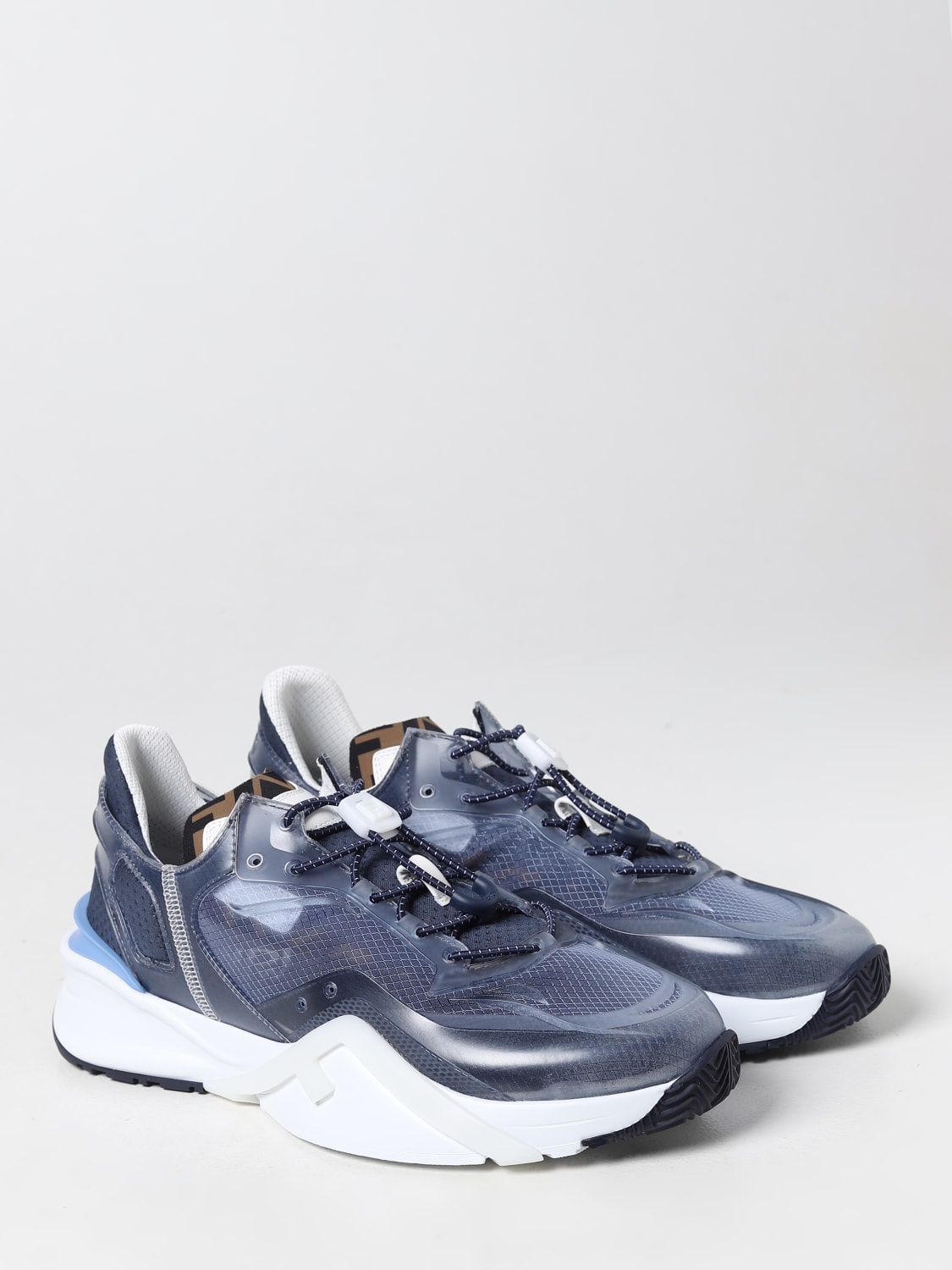 FENDI SNEAKERS: Flow Fendi sneakers in nylon and rubber, Blue - Img 2