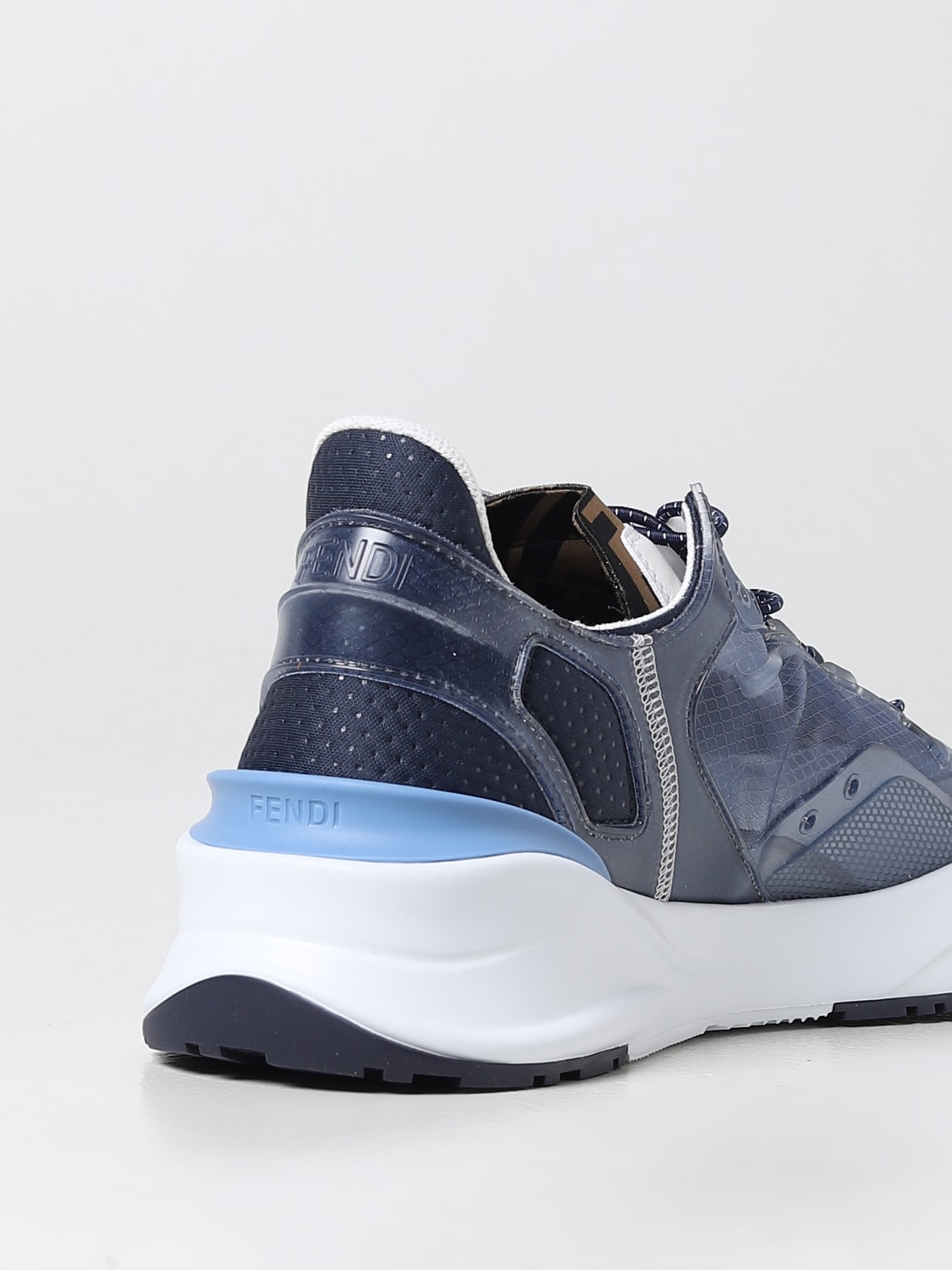 FENDI SNEAKERS: Flow Fendi sneakers in nylon and rubber, Blue - Img 3