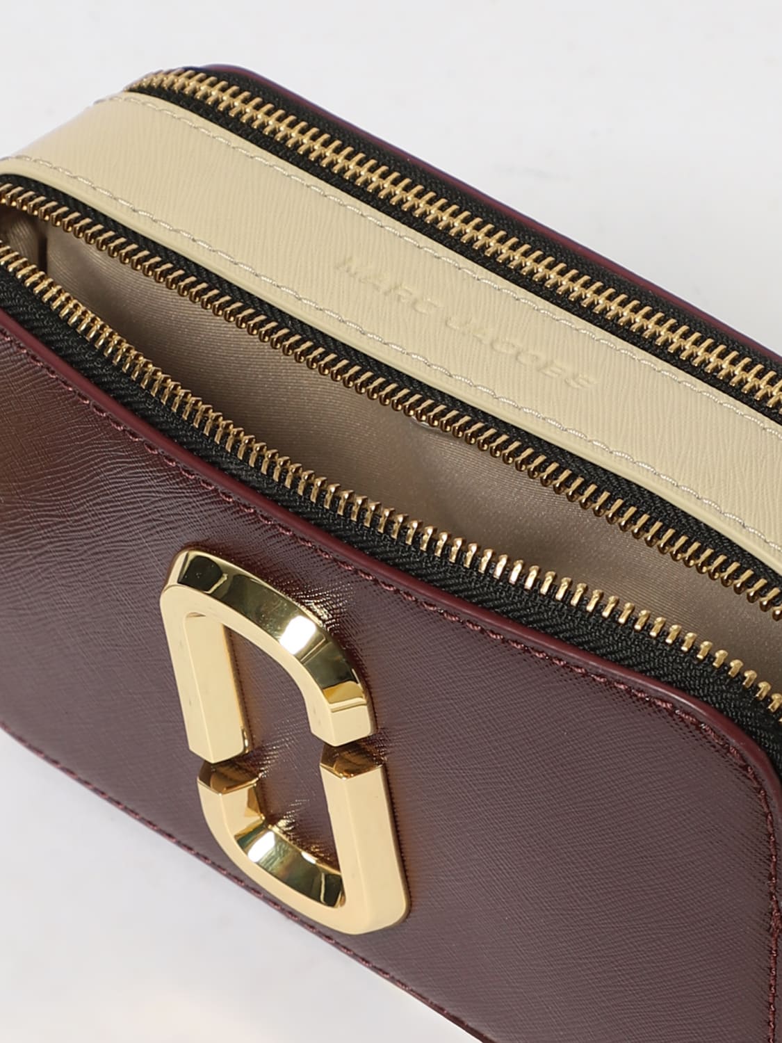 MARC JACOBS BORSA MINI: Borsa The Snapshot Marc Jacobs in pelle stampa cocco, Viola - Img 3