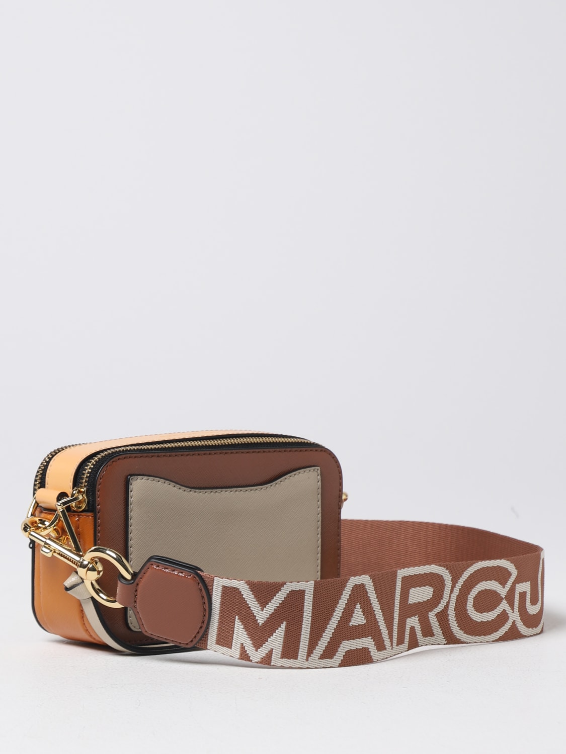 MARC JACOBS BORSA MINI: Borsa The Snapshot Marc Jacobs in pelle stampa cocco, Marrone - Img 2