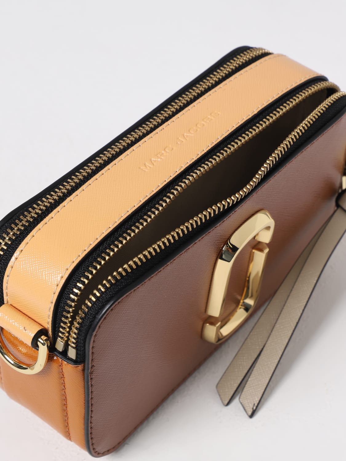 MARC JACOBS BORSA MINI: Borsa The Snapshot Marc Jacobs in pelle stampa cocco, Marrone - Img 3