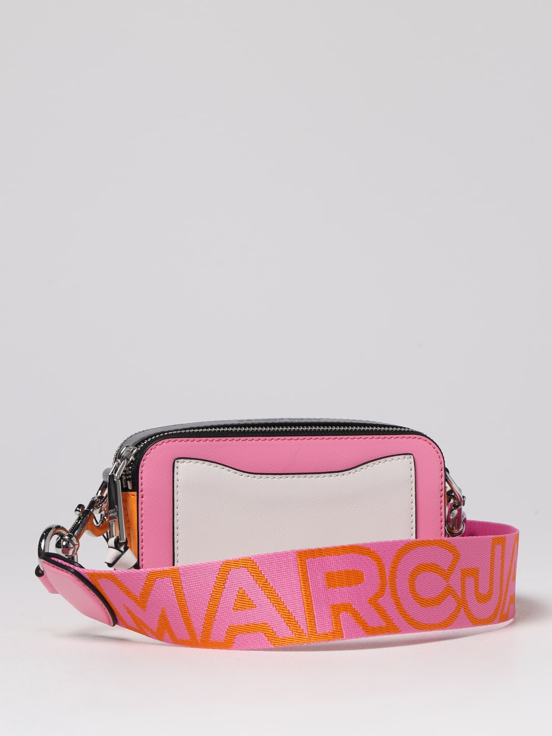 MARC JACOBS BORSA MINI: Borsa The Snapshot Marc Jacobs in pelle stampa cocco, Cipria - Img 2