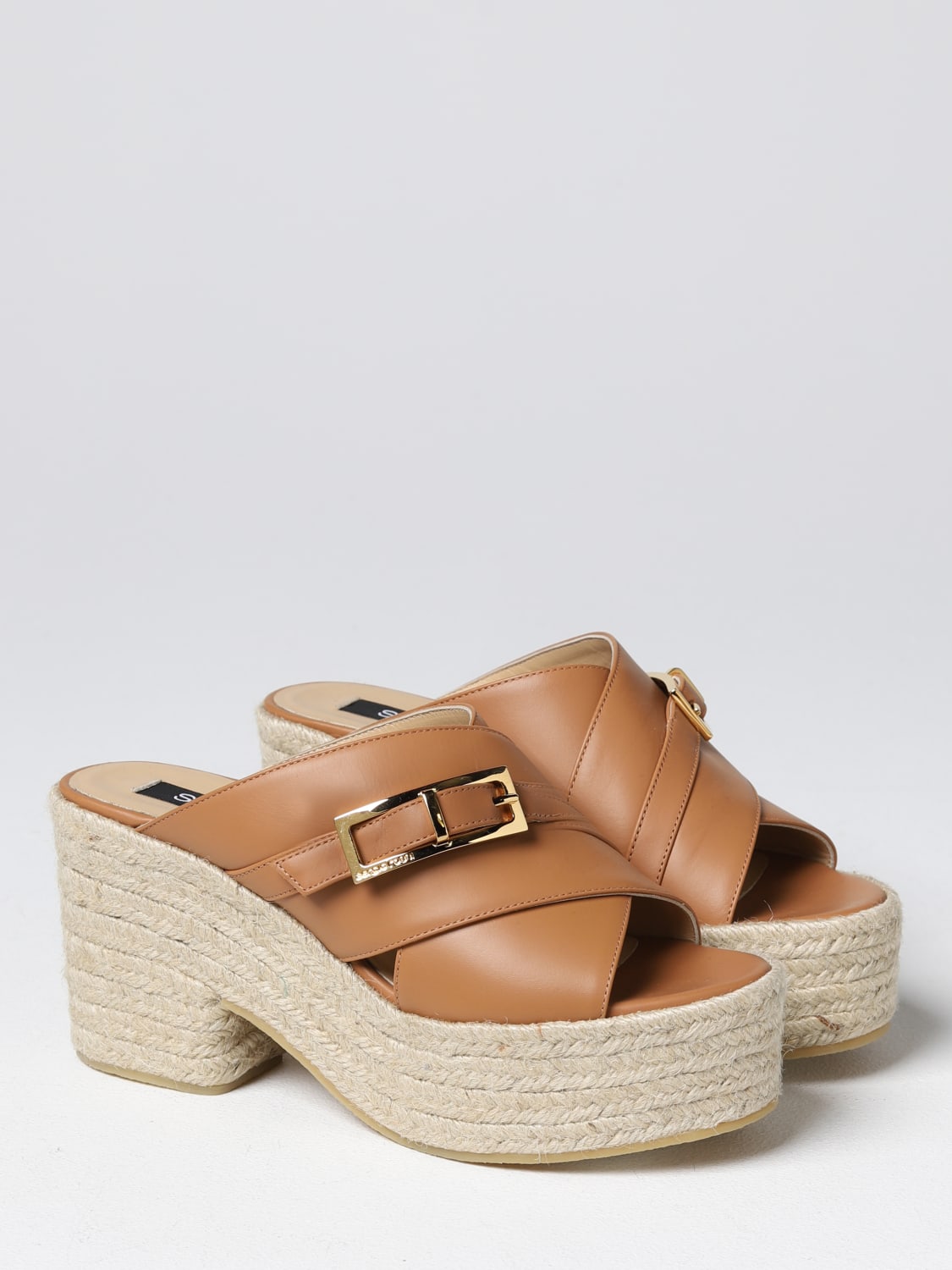 SERGIO ROSSI HEELED SANDALS: Wedge shoes woman Sergio Rossi, Brown - Img 2