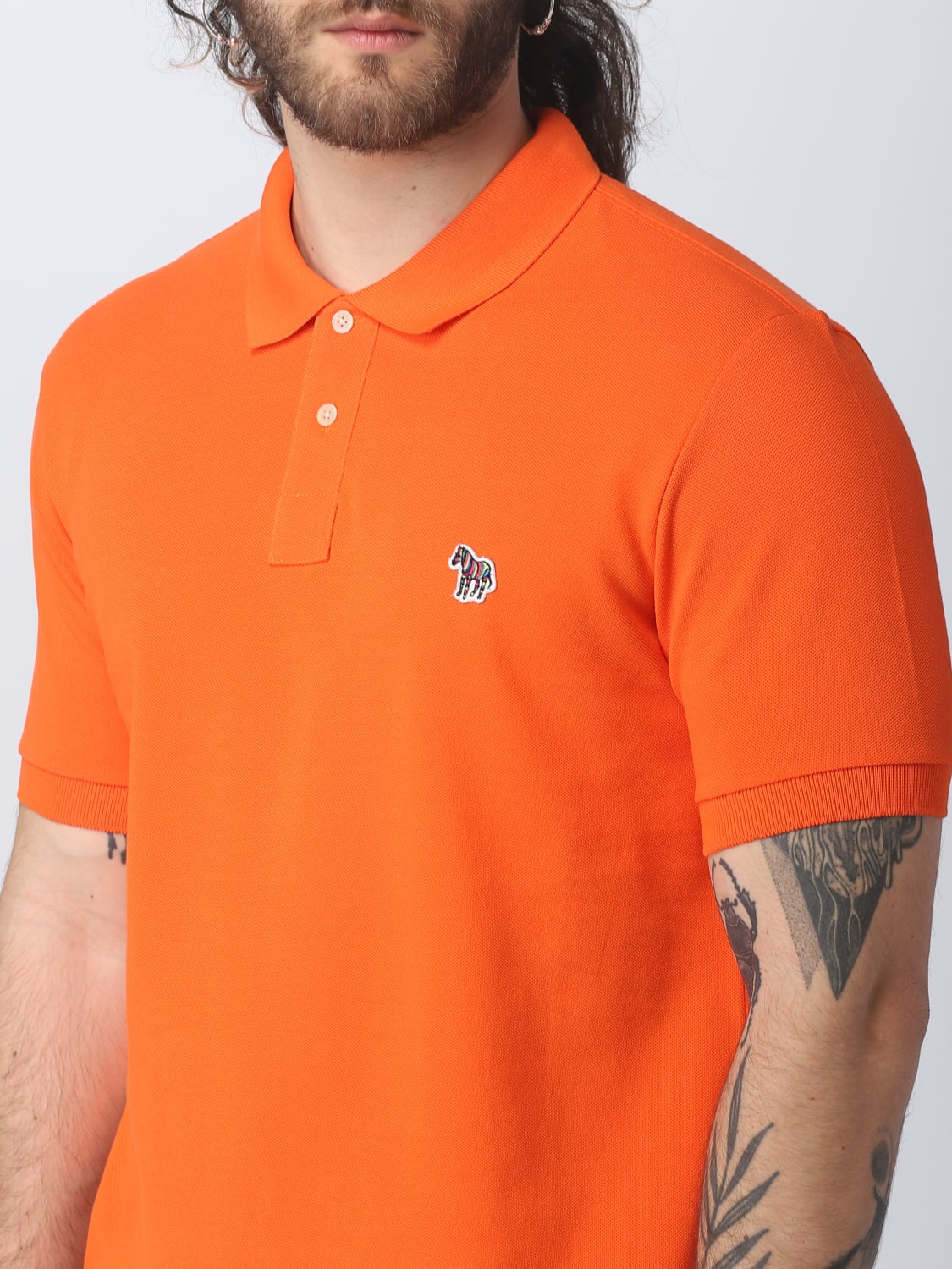 PS PAUL SMITH POLO SHIRT: Polo shirt men Ps Paul Smith, Tangerine - Img 3