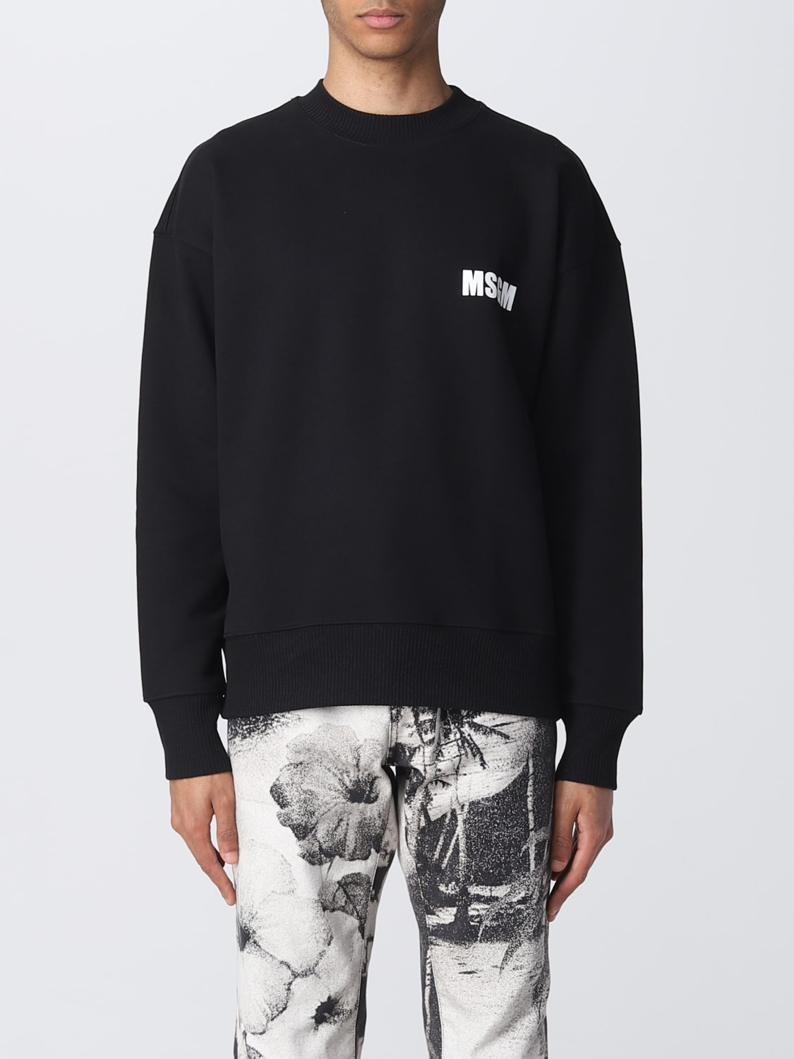 MSGM SWEATSHIRT: MSGM sweatshirt in cotton, Black - Img 1