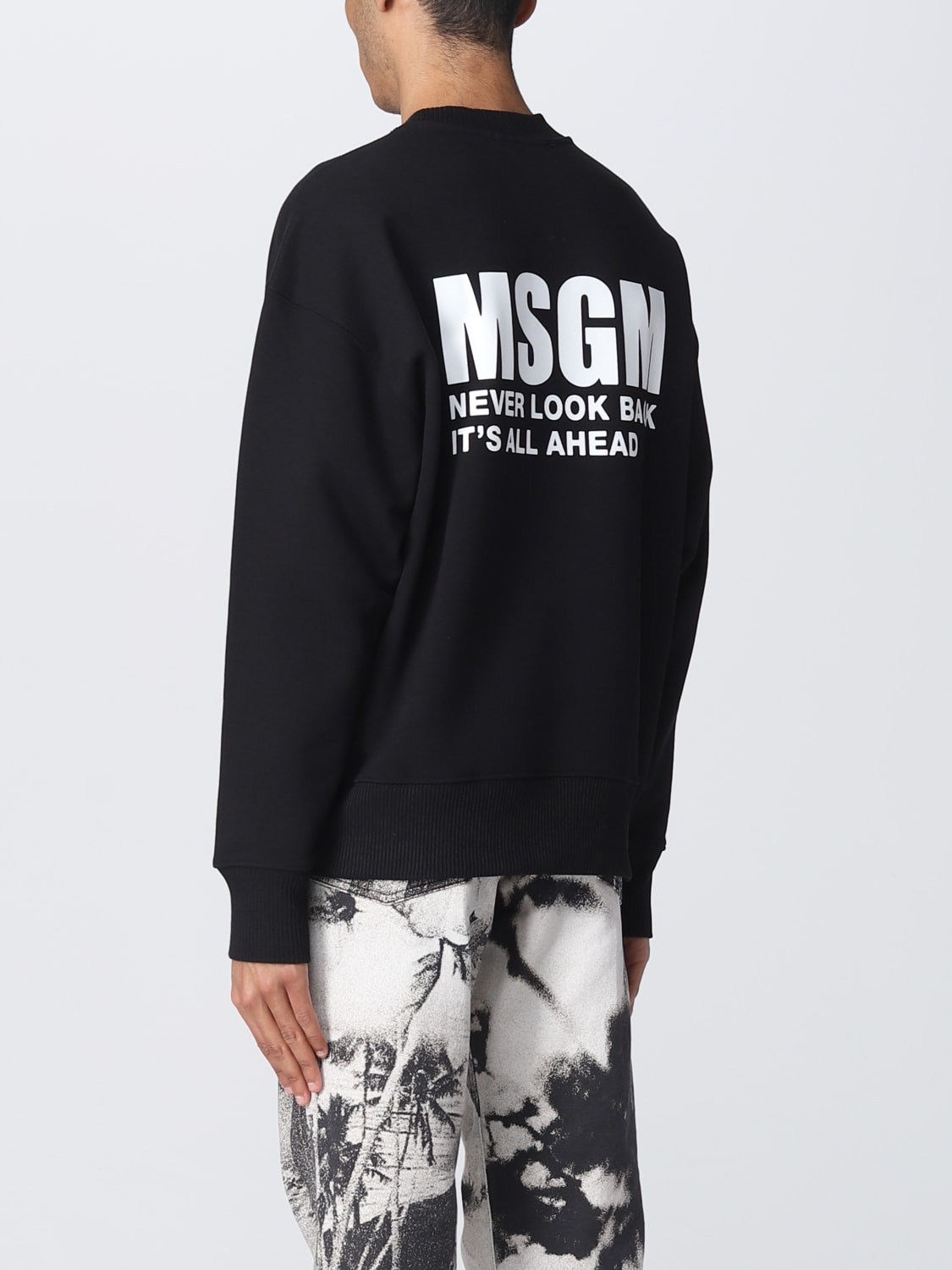 MSGM SWEATSHIRT: MSGM sweatshirt in cotton, Black - Img 2