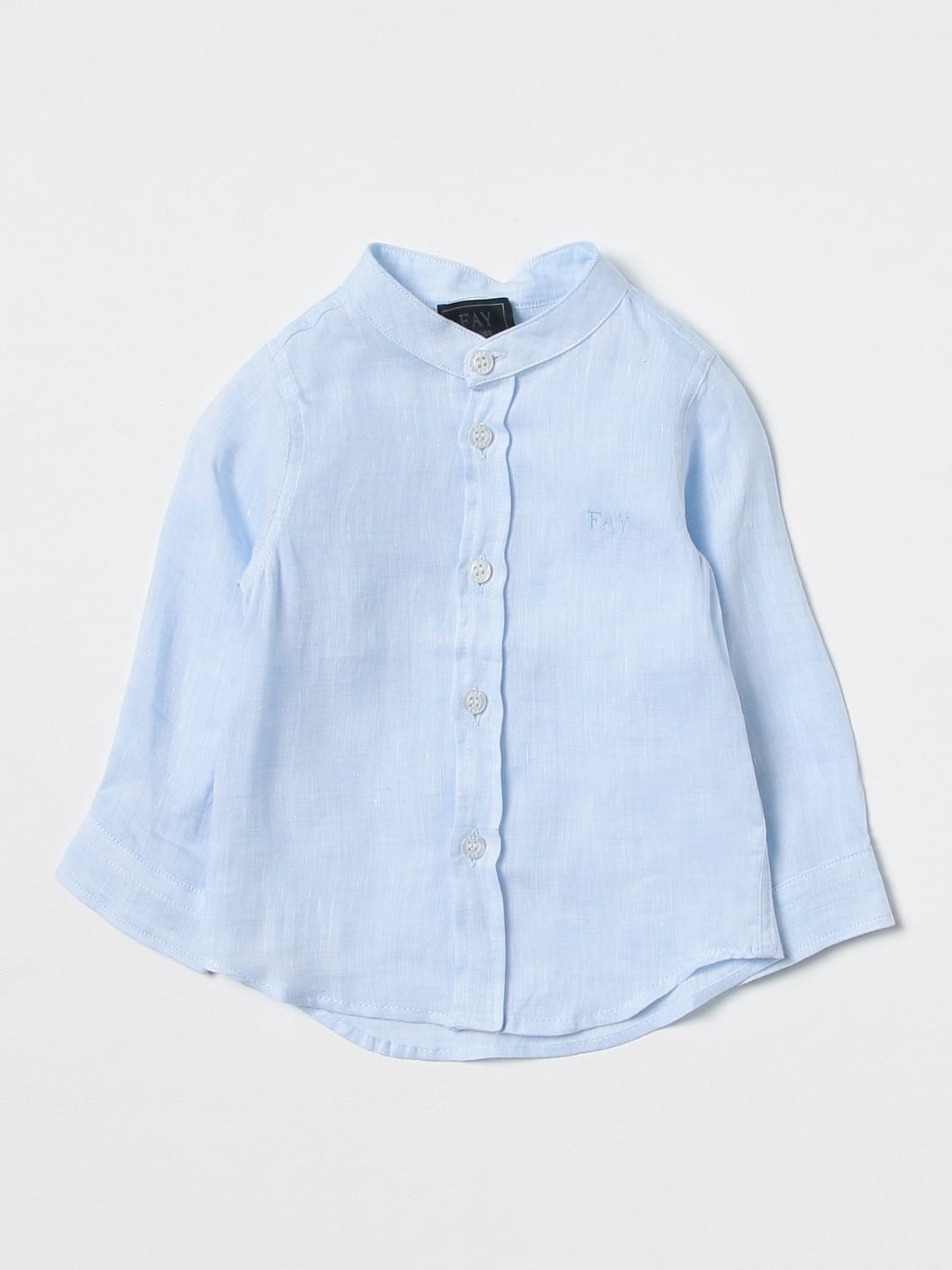 FAY JUNIOR SHIRT: Fay Junior linen shirt, Blue - Img 1