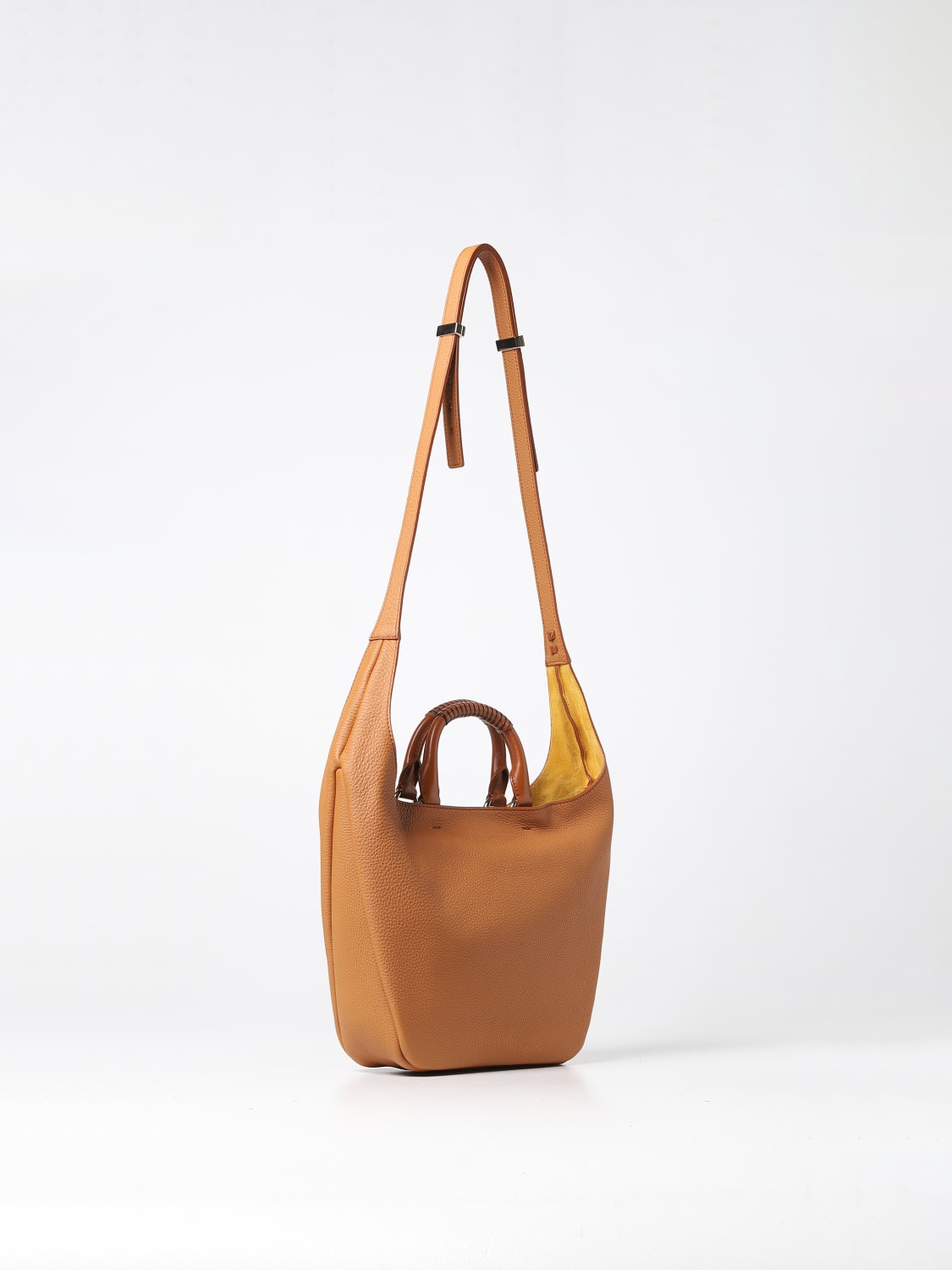 ショルダーバッグ・ポシェット Chloe Chloe DEIA Deia hobo shoulder bag CHC23SS253J29 001 Chloé Small Bracelet Hobo Bag In Grained Leather in Black