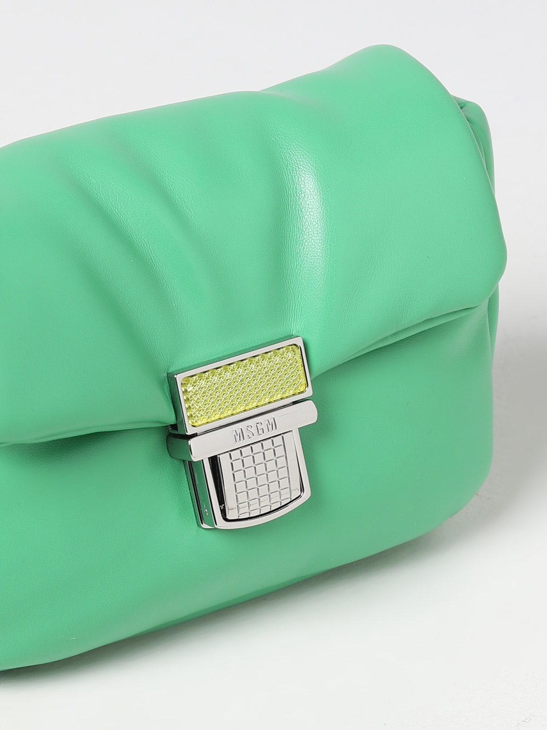 MSGM CROSSBODY BAGS: MSGM bag in synthetic nappa leather, Green - Img 3