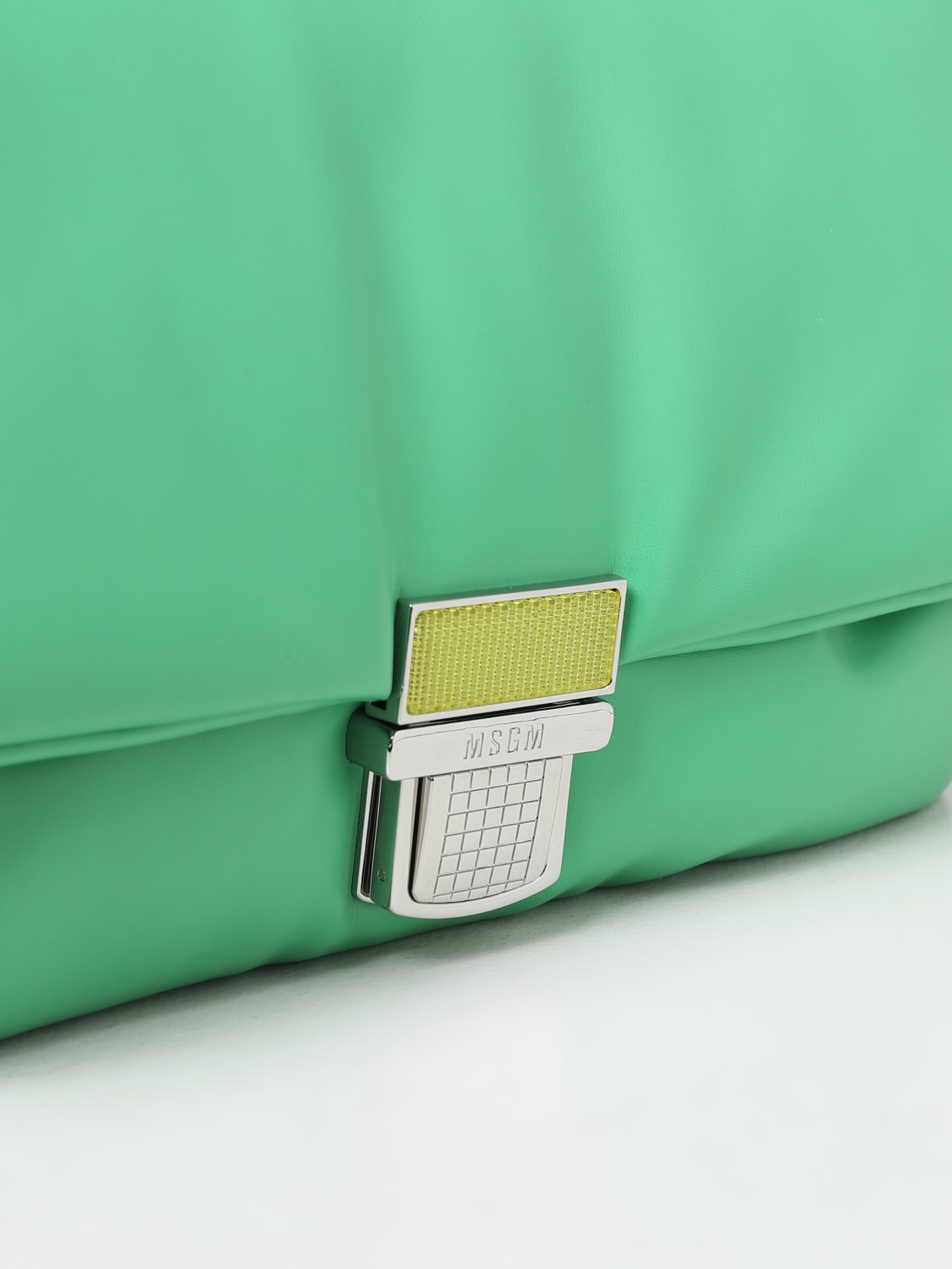 MSGM CLUTCH: MSGM clutch in synthetic nappa leather, Green - Img 3