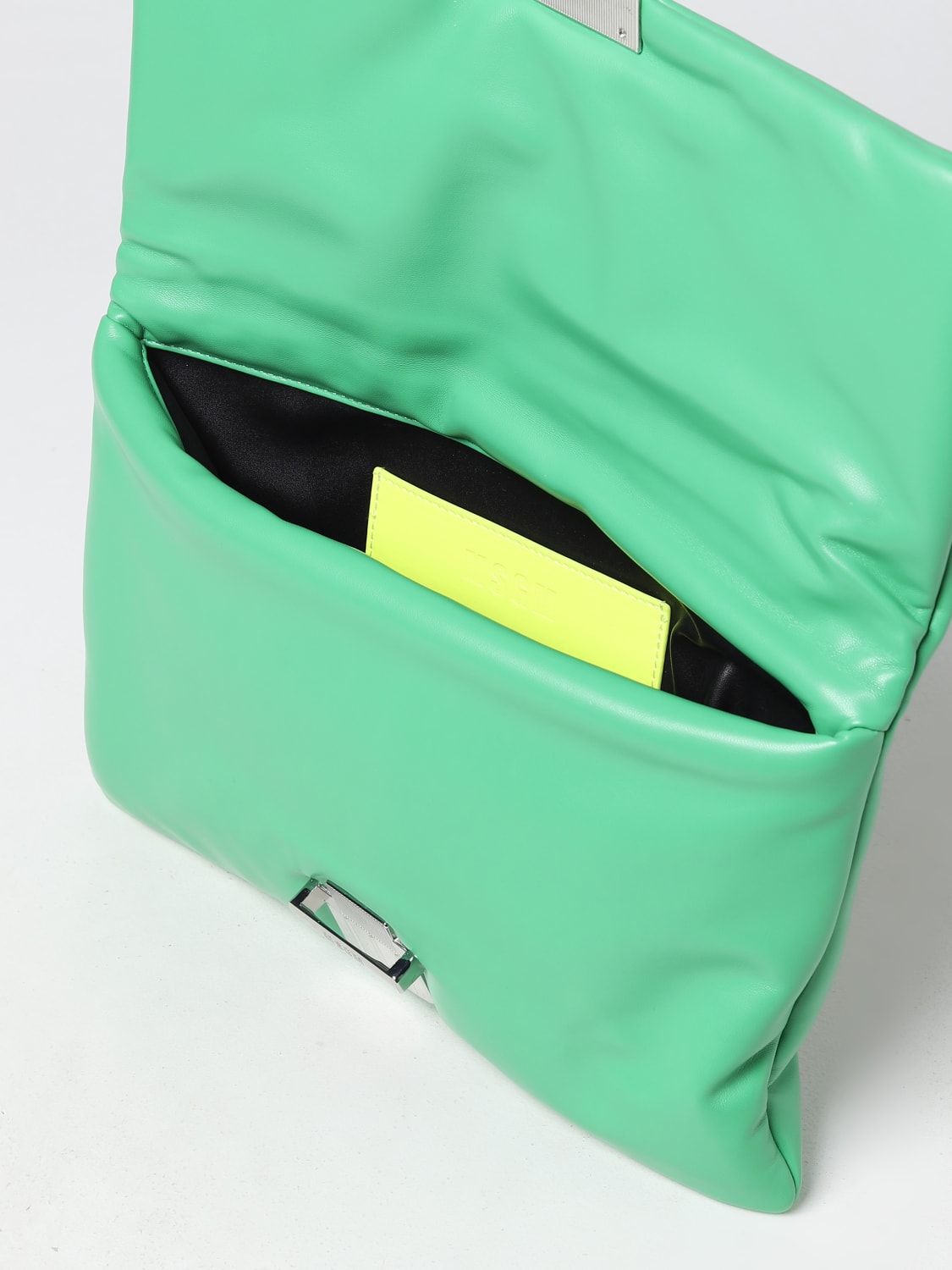 MSGM CLUTCH: MSGM clutch in synthetic nappa leather, Green - Img 4