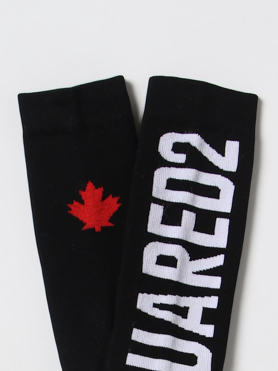 DSQUARED2 CALZE BEBÈ: Calze Dsquared2 Junior in cotone stretch con logo jacquard , Nero - Img 2