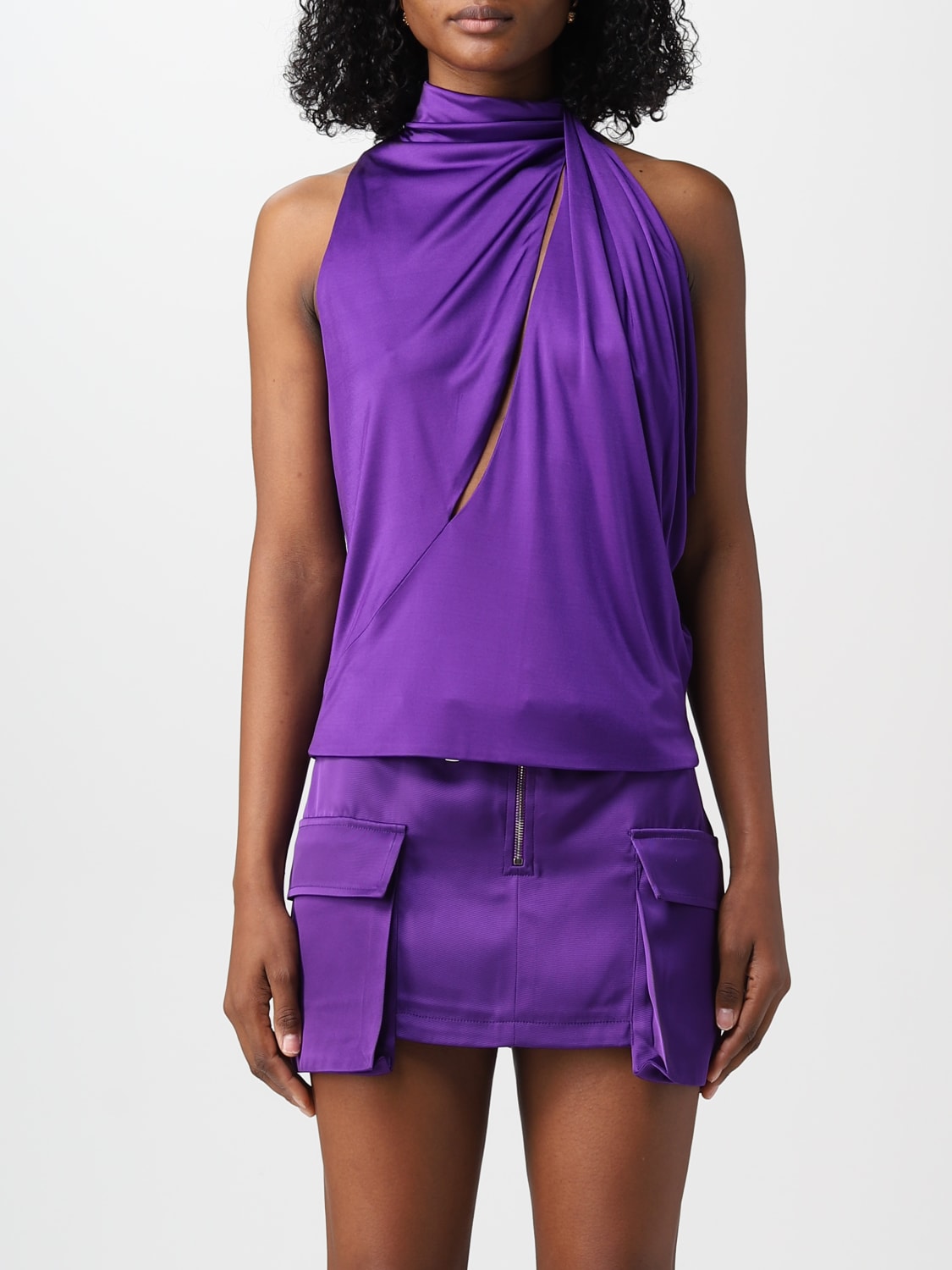 VERSACE TOP: Chemise femme Versace, Violet - Img 1