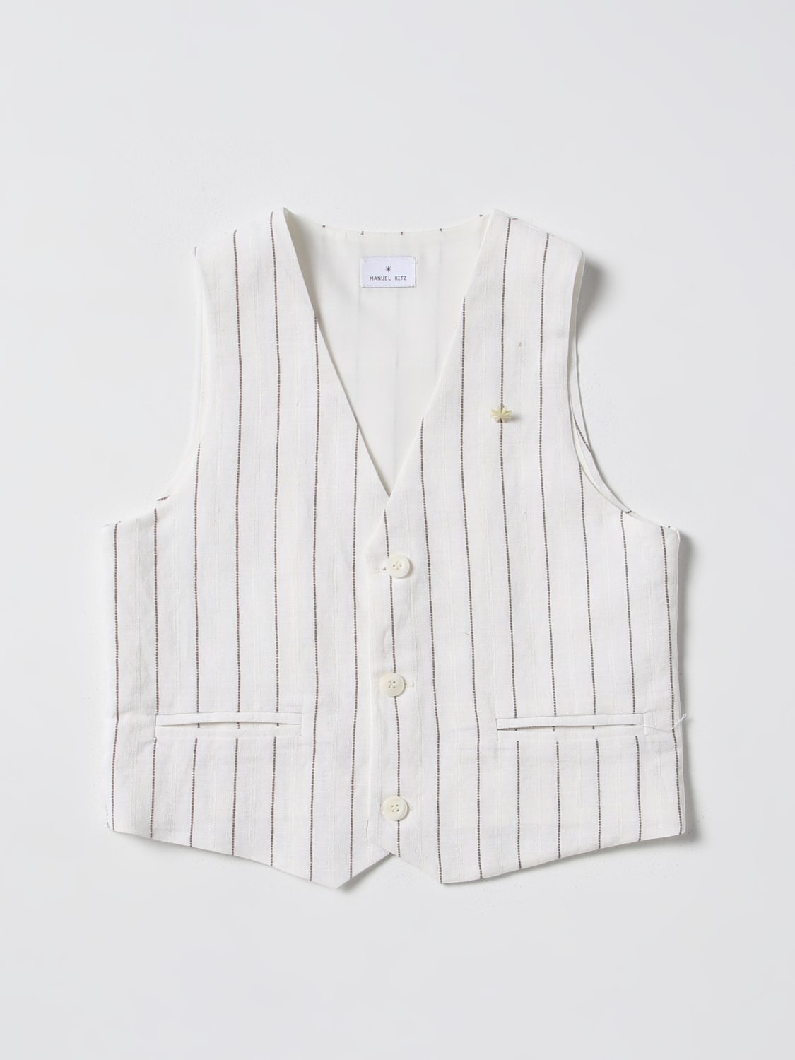 MANUEL RITZ WAISTCOAT: Manuel Ritz boys' vest, Beige - Img 1