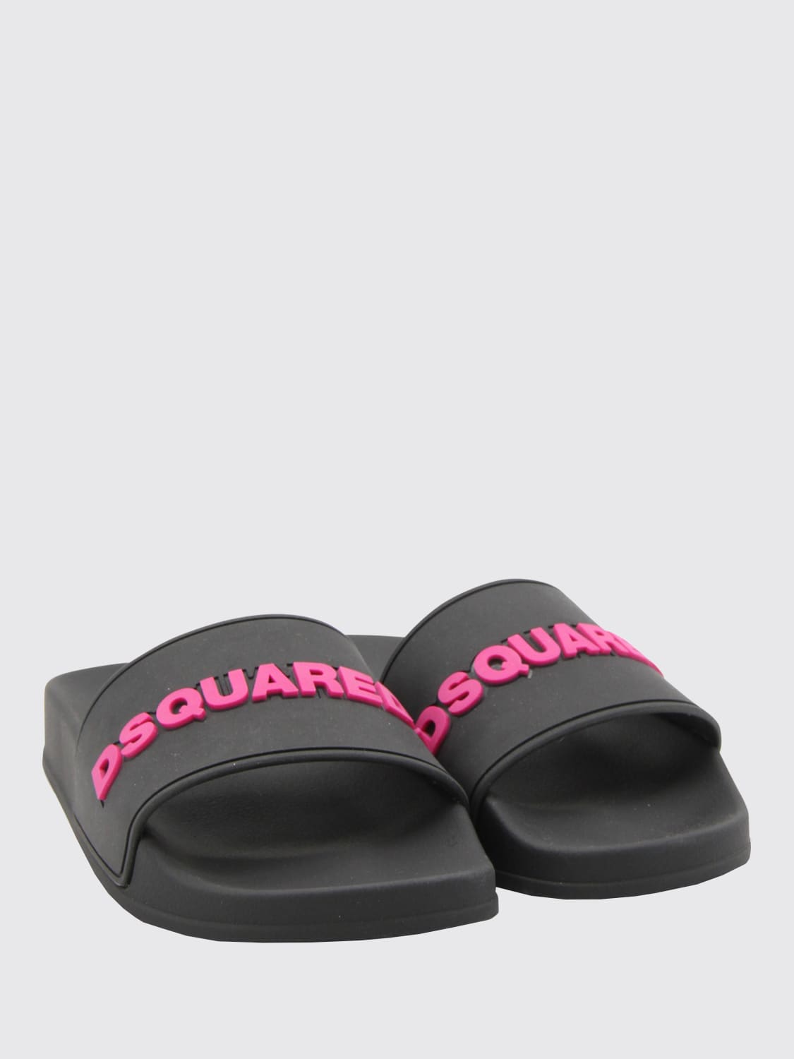 DSQUARED2 SANDALI BASSI: Sliders Dsquared2 in gomma, Fuxia - Img 2